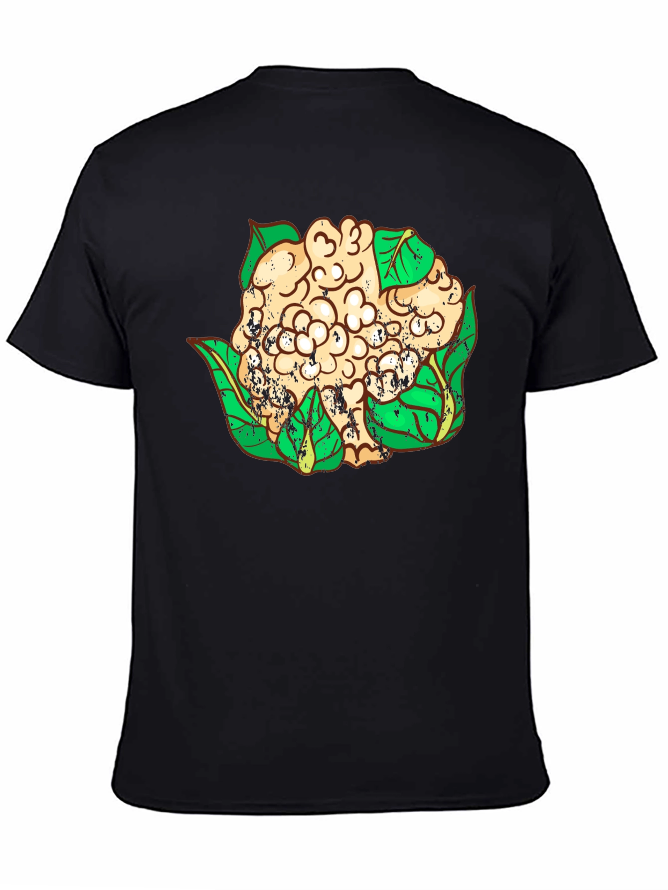 Black Cauliflower Graphic T-Shirt - Unique Vegan Style view 4