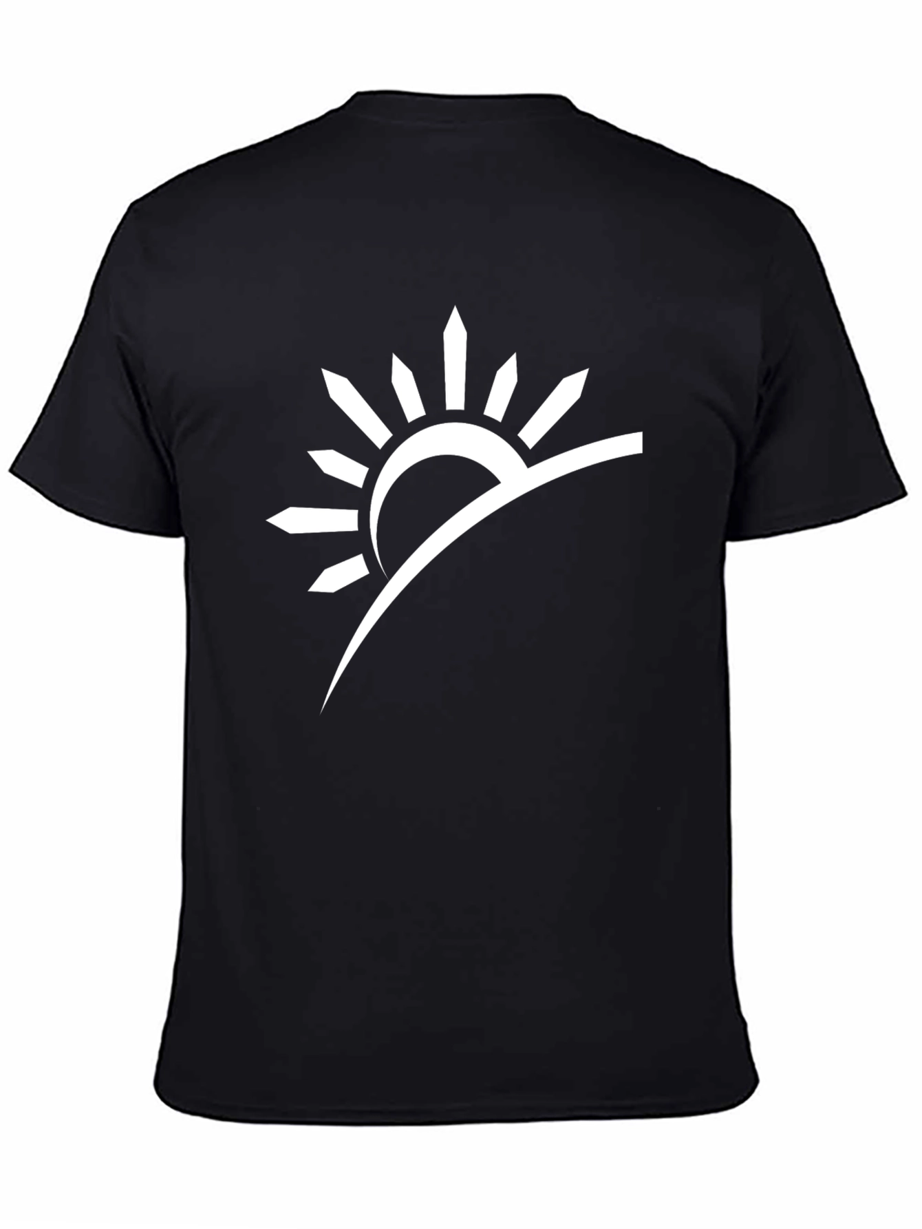 Black Sunrise Graphic Tee - Modern Black T-Shirt view 4
