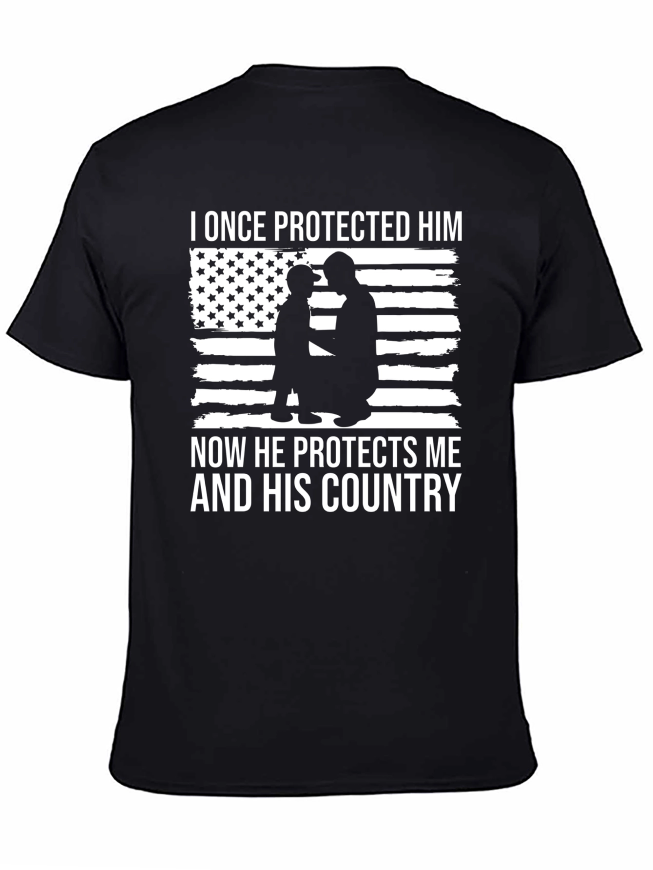 Black I Once Protected Him T-Shirt - Patriotic Father & Son Tee view 4