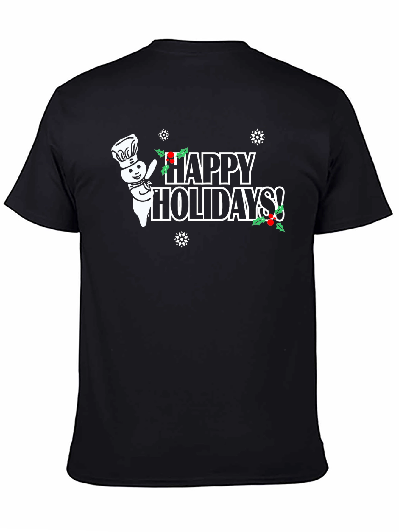 Black Happy Holidays T-Shirt view 4