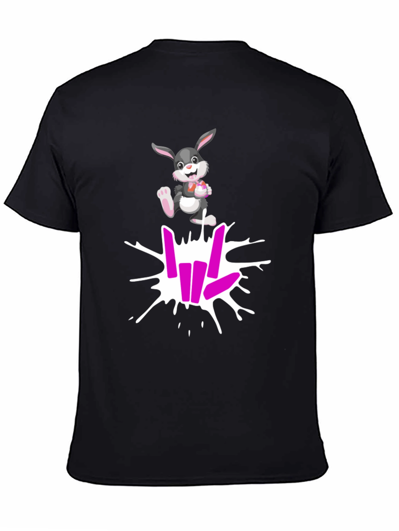 Black Cool Rabbit Share Love T-Shirt view 4