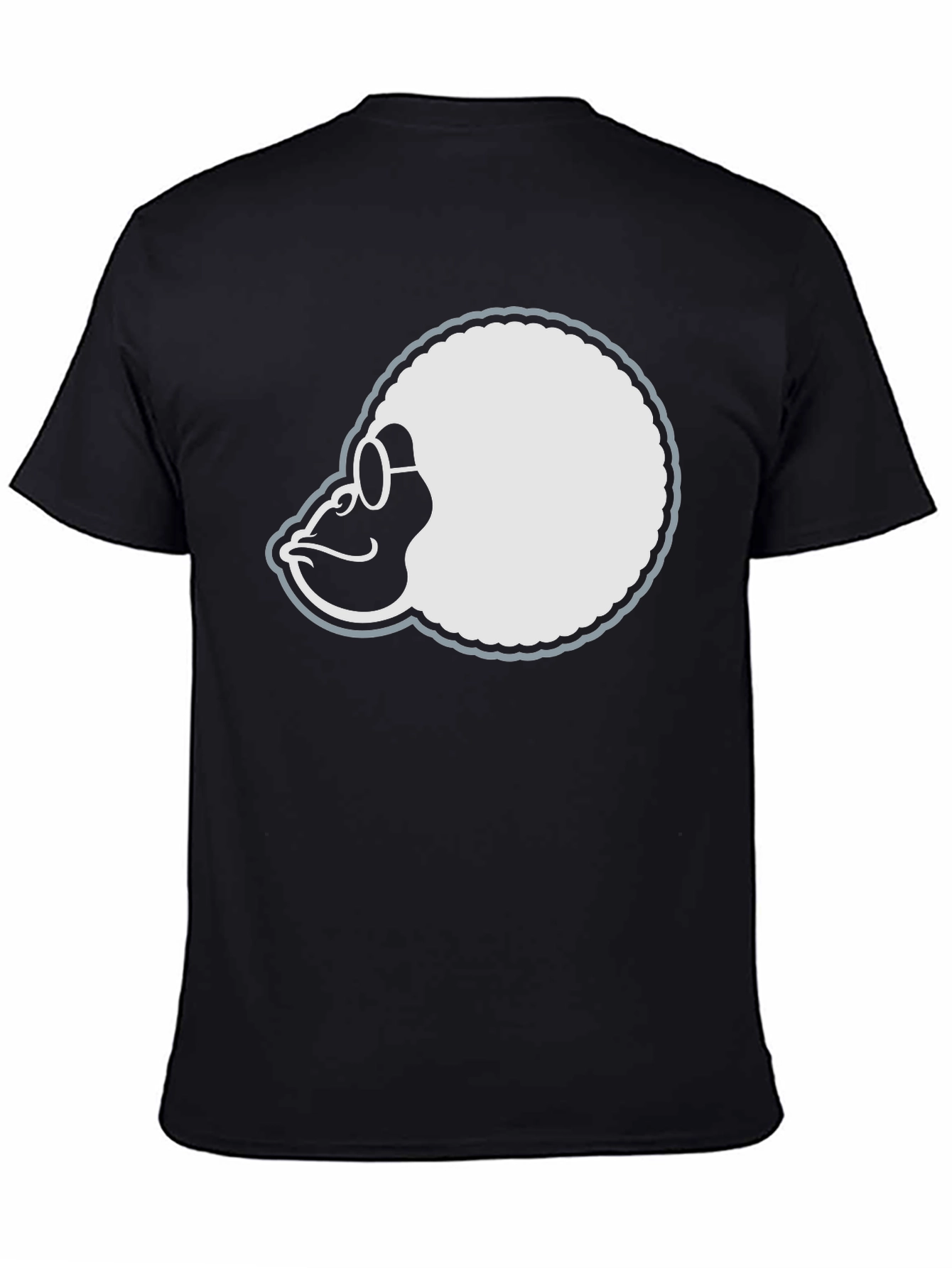 Black Retro Gorilla Tee - Black Cotton T-Shirt view 4