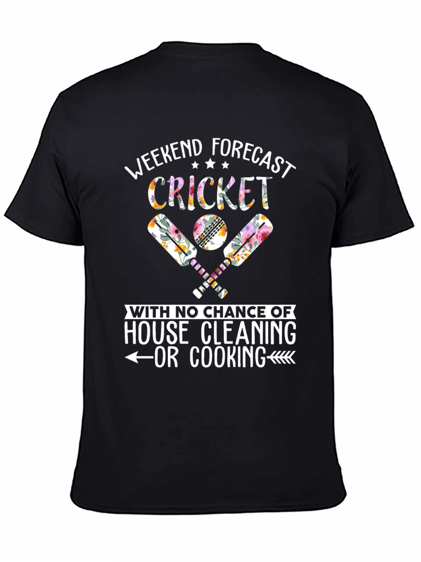 Black Weekend Cricket Forecast T-Shirt - No Cleaning! view 4