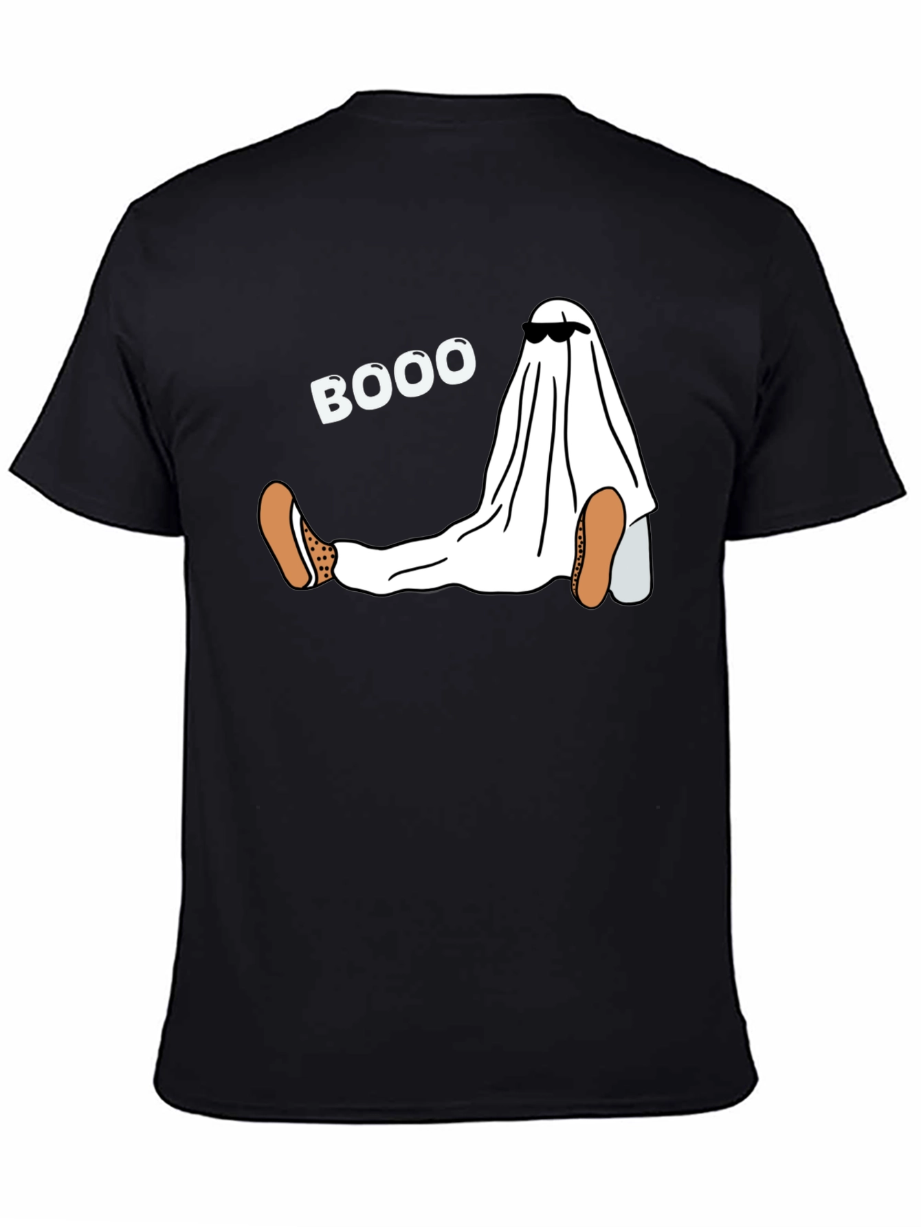Black Funny Halloween Ghost Boo T-Shirt view 4