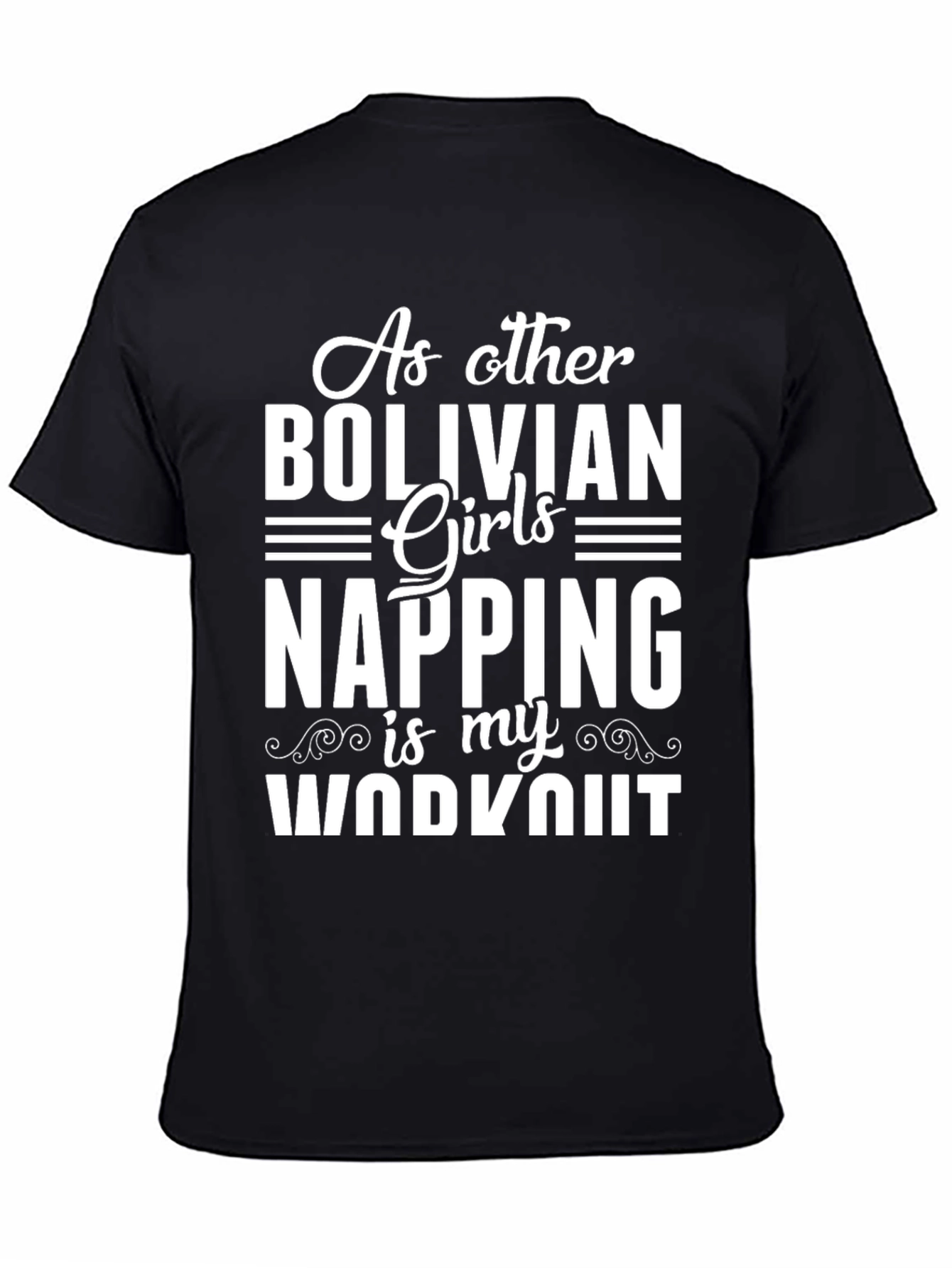 Black Bolivian Girls Napping Workout Graphic Tee view 4