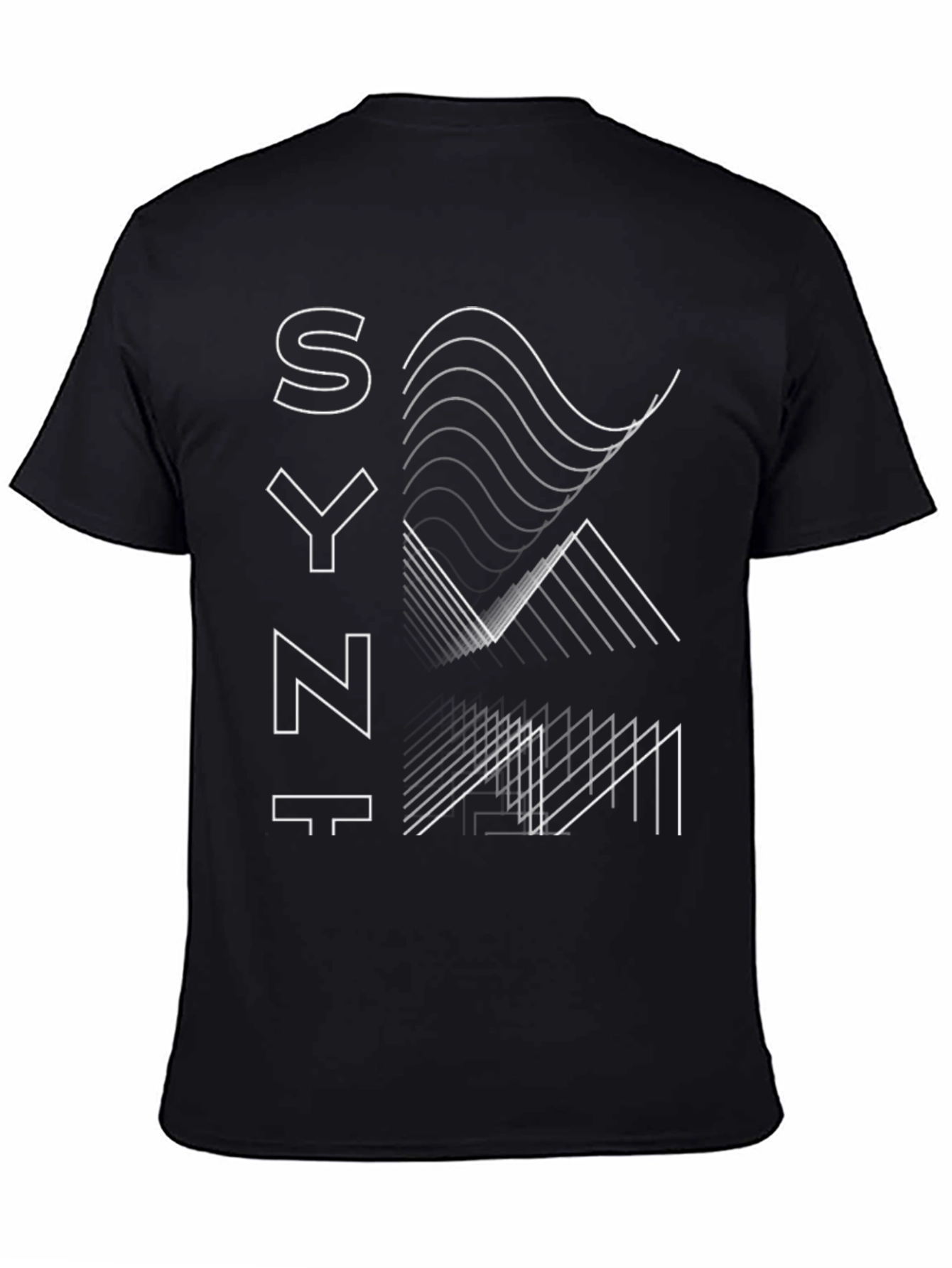 Black Synth Graphic Tee - Modern Minimalist Style view 4