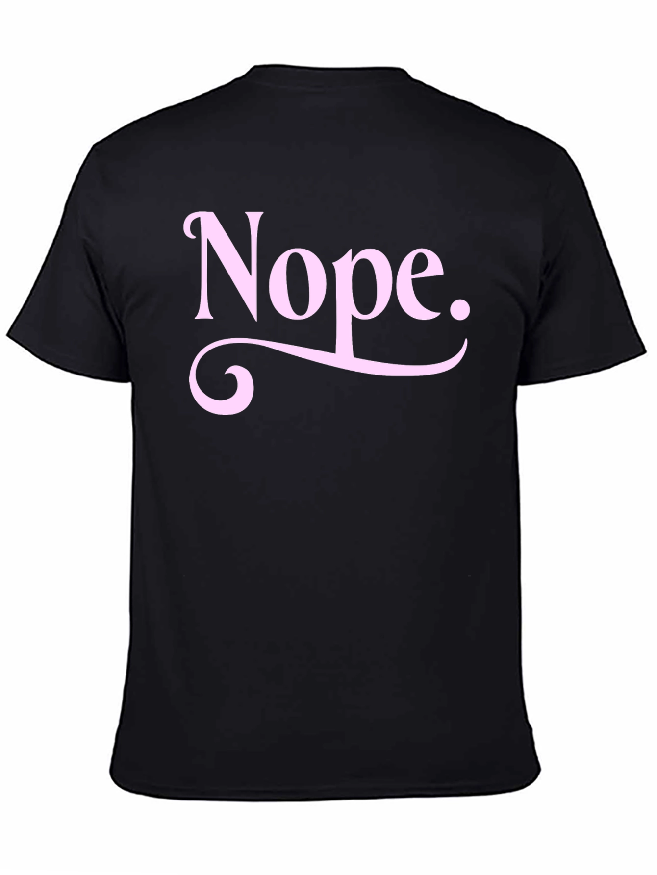 Black Nope Graphic Tee - Unisex Black Cotton T-Shirt view 4