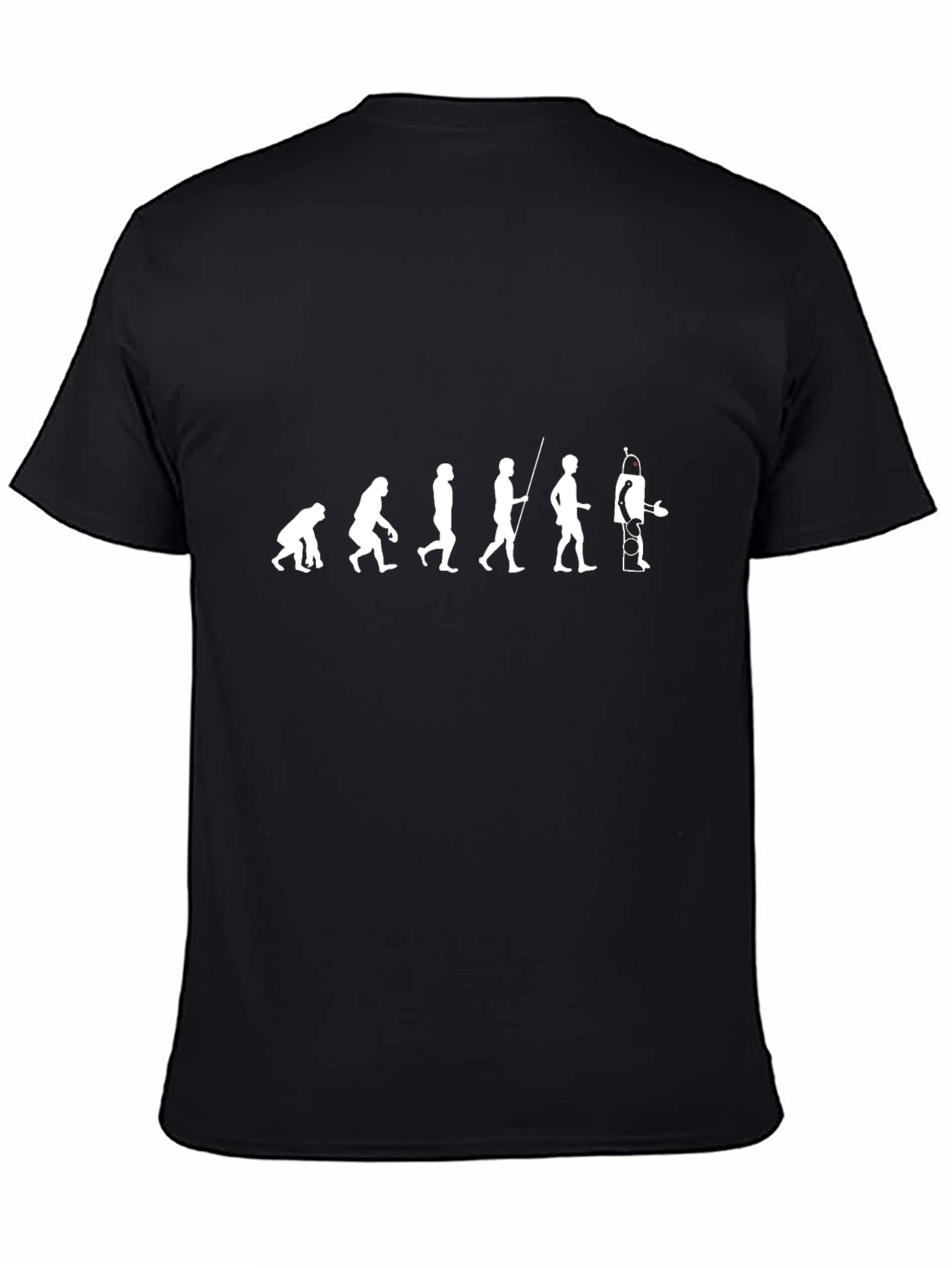 Black Evolution to Robot T-Shirt - Black Graphic Tee view 4
