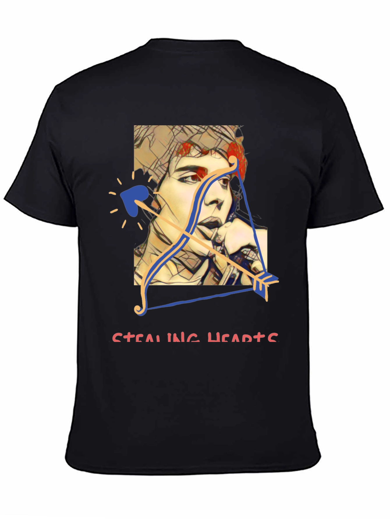 Black Stealing Hearts Graphic Tee view 4