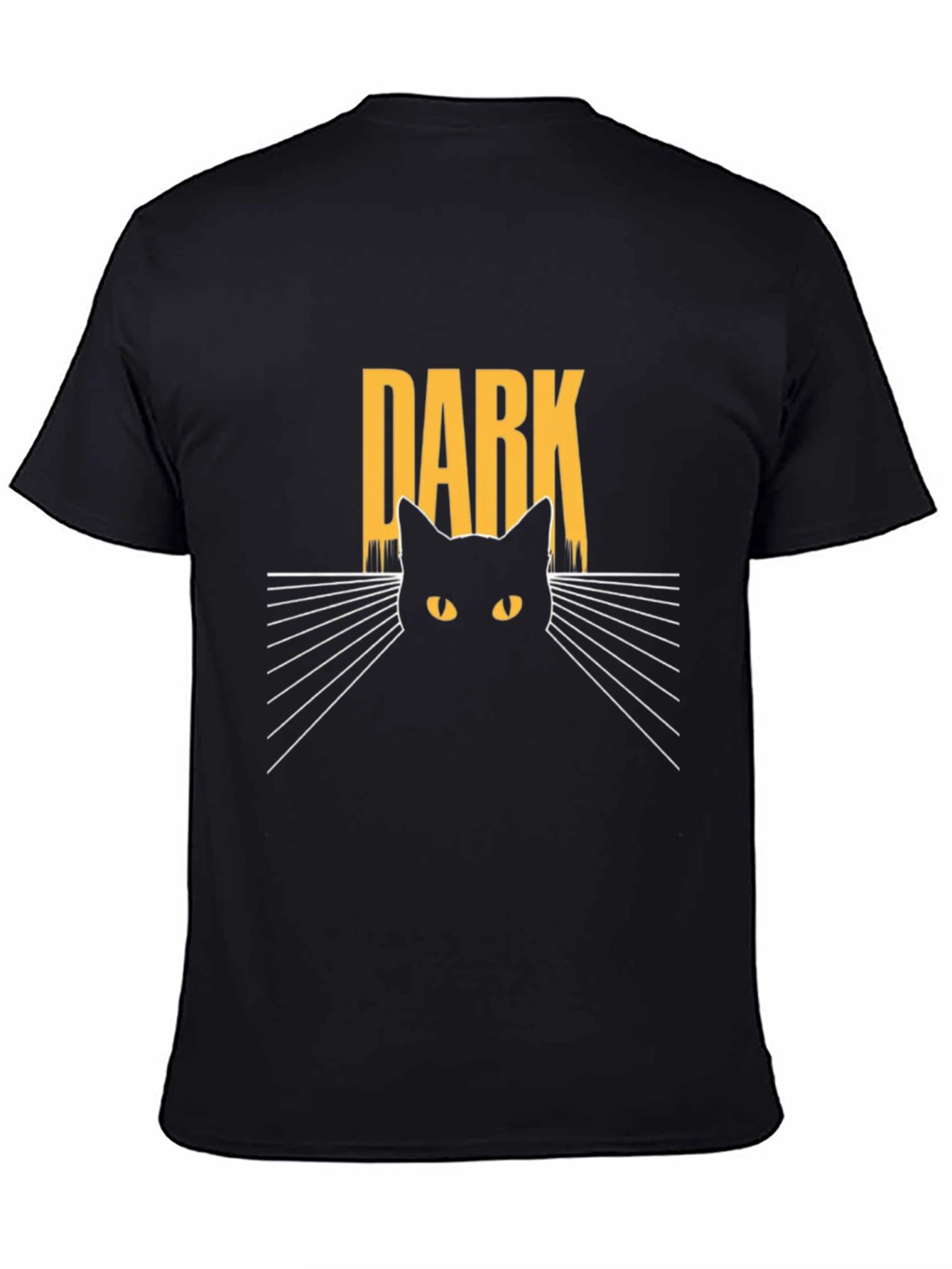 Black Dark Cat Graphic Tee - Men's Black T-Shirt view 4