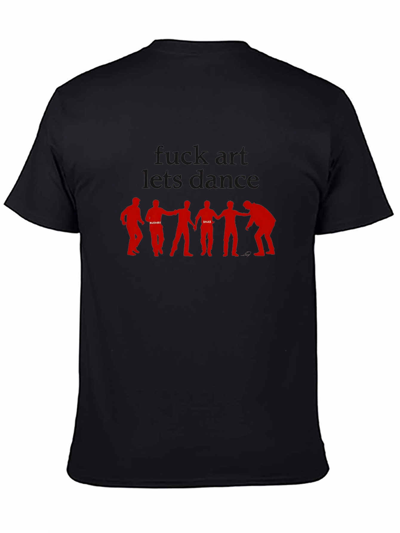 Black Funny F*ck Art Let's Dance Graphic T-Shirt view 4