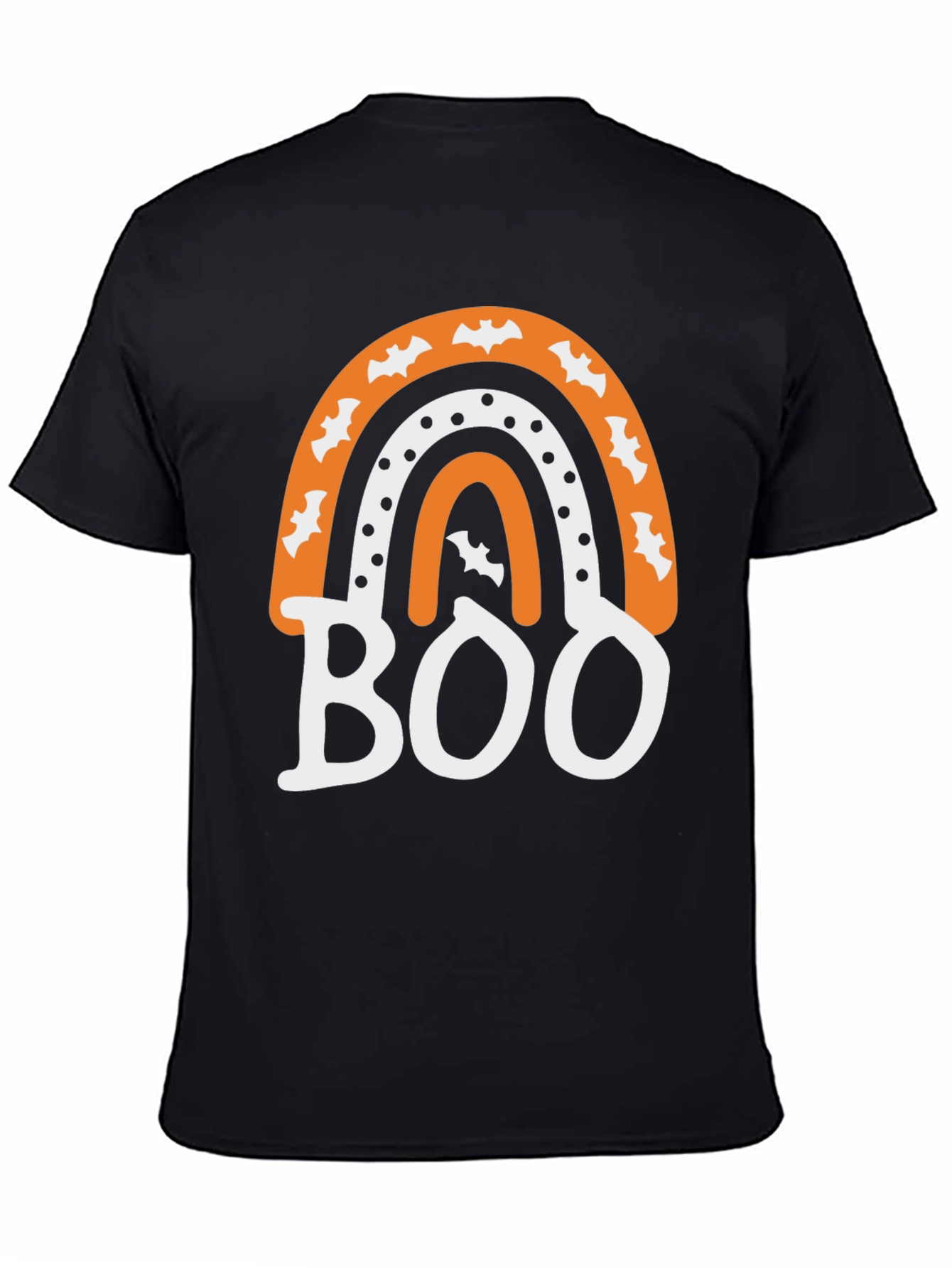 Black Halloween Boo Rainbow T-Shirt view 4