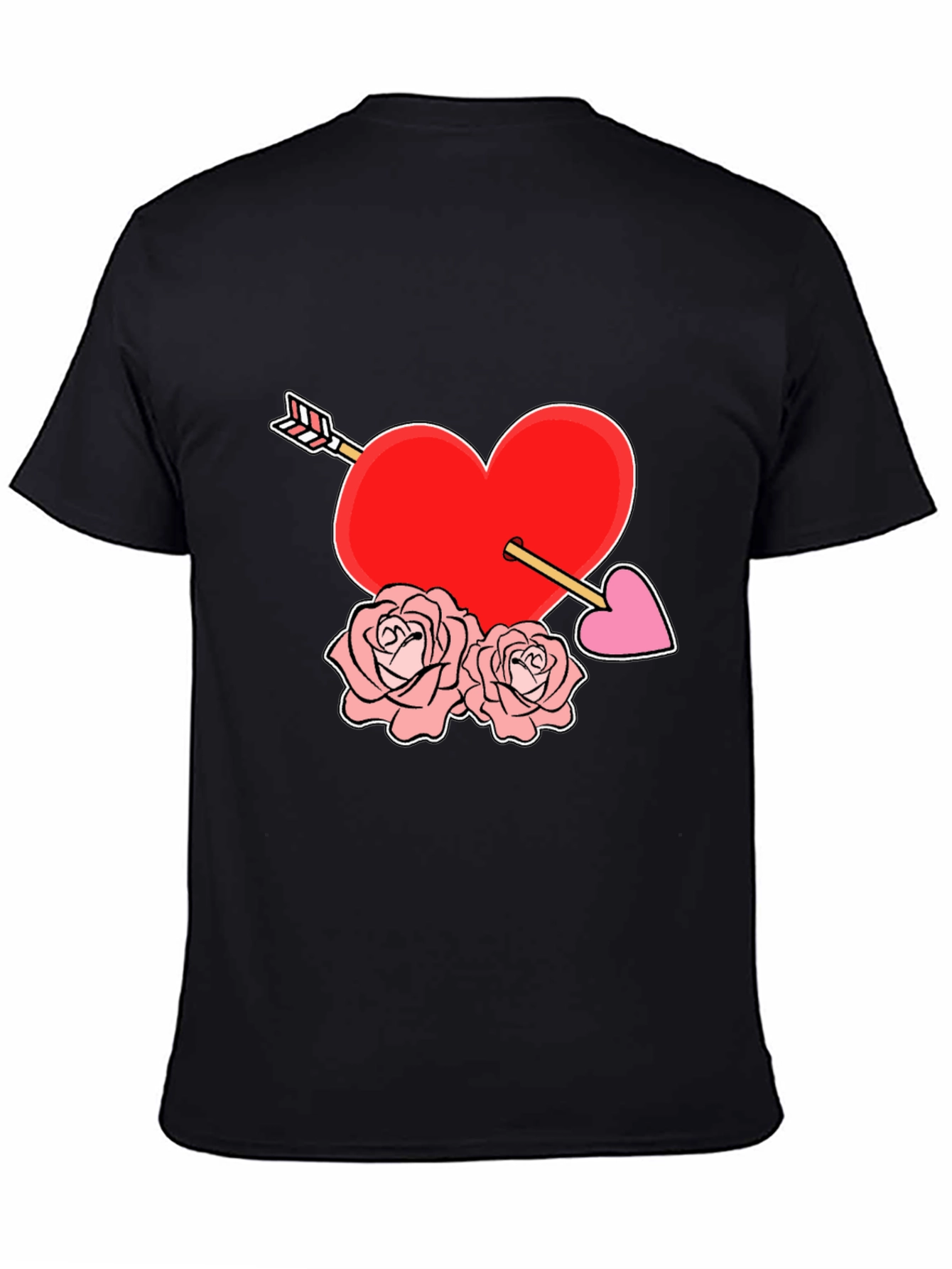Black Heart Arrow Roses Graphic Tee view 4