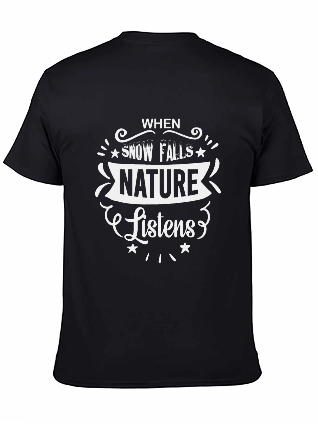 Black Nature Listens Black Graphic Tee view 4