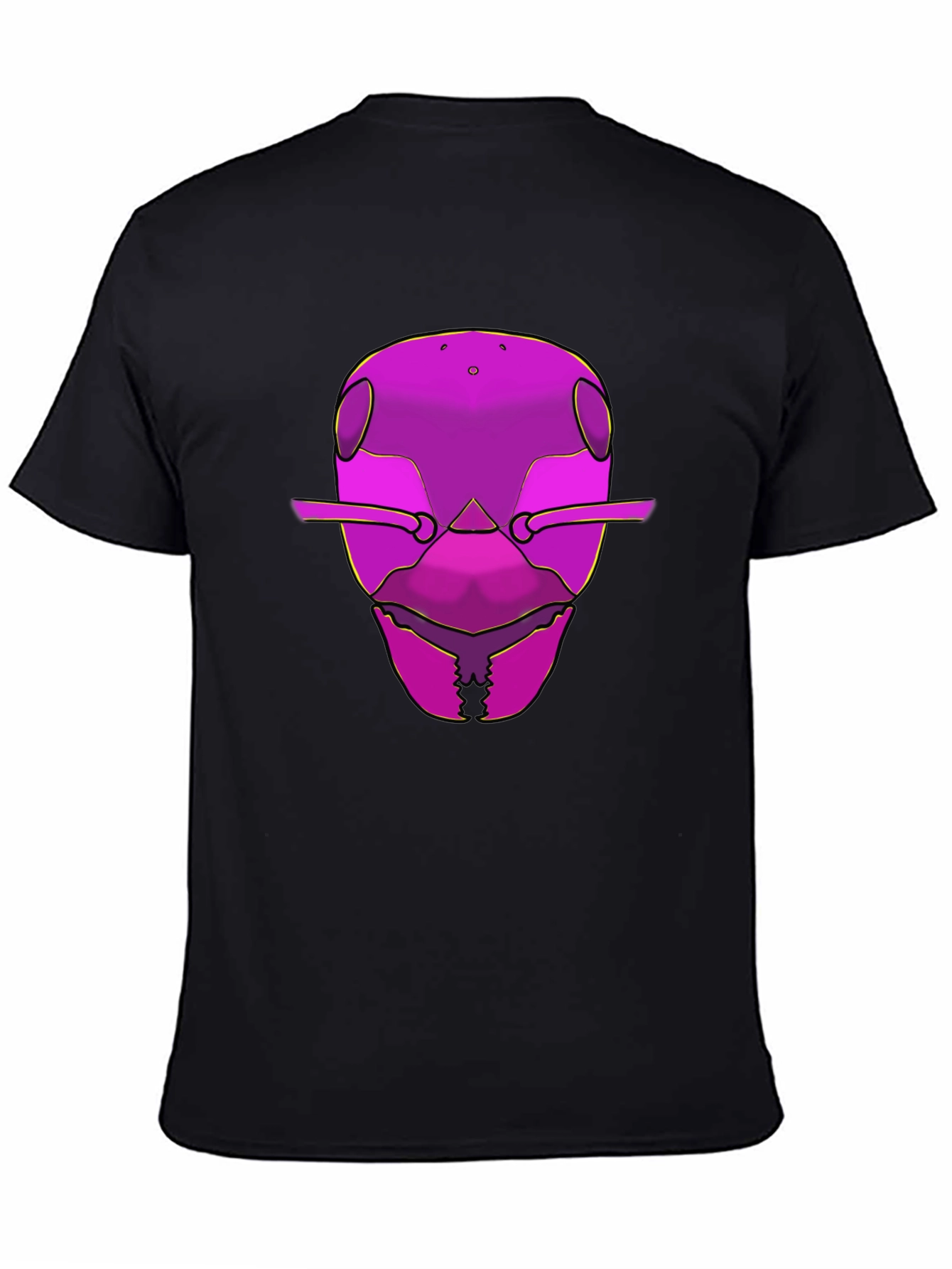 Black Bold Graphic Tee - Ant Head Design view 4