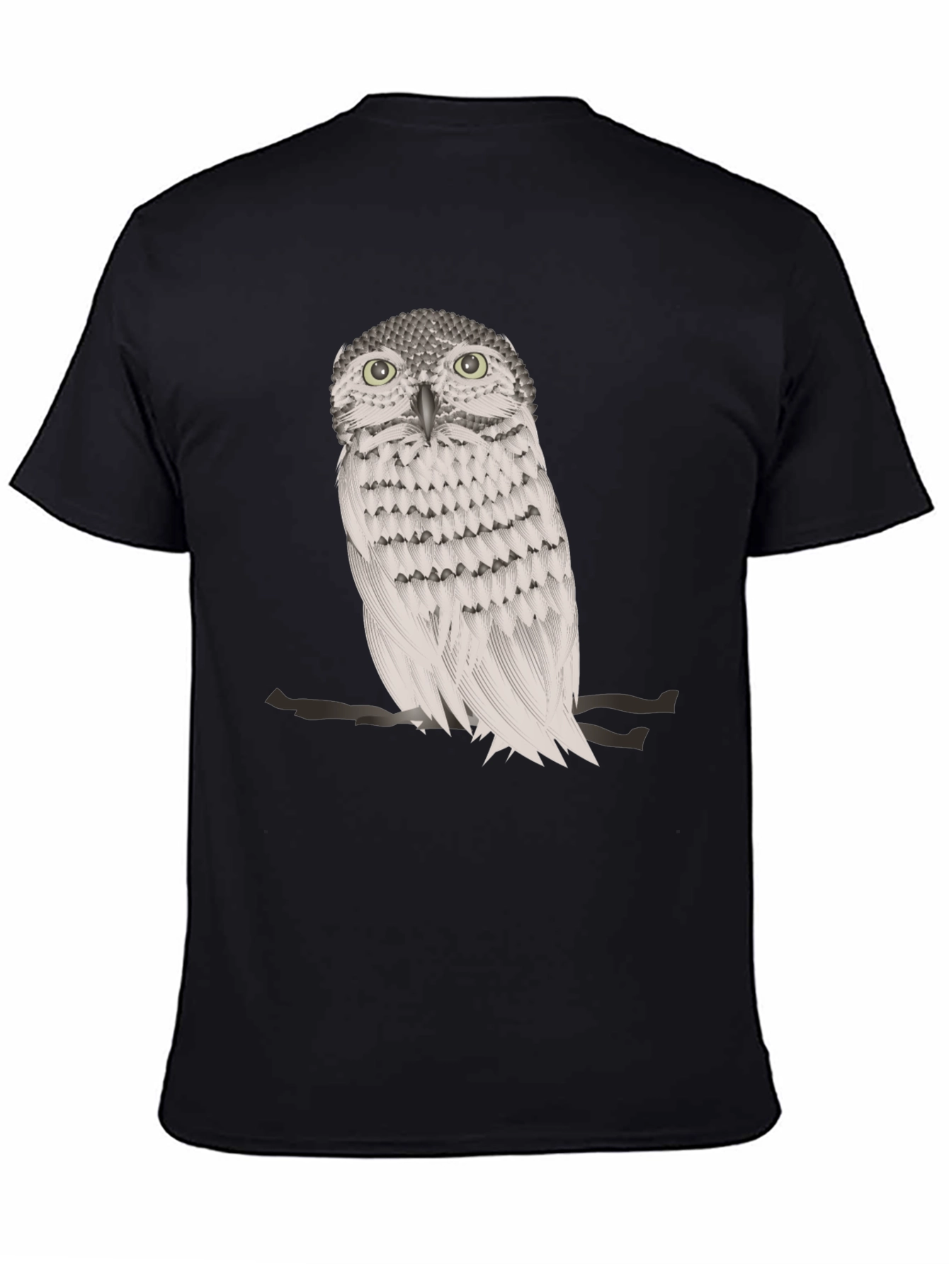 Black Owl Graphic Print Crew Neck T-Shirt view 4