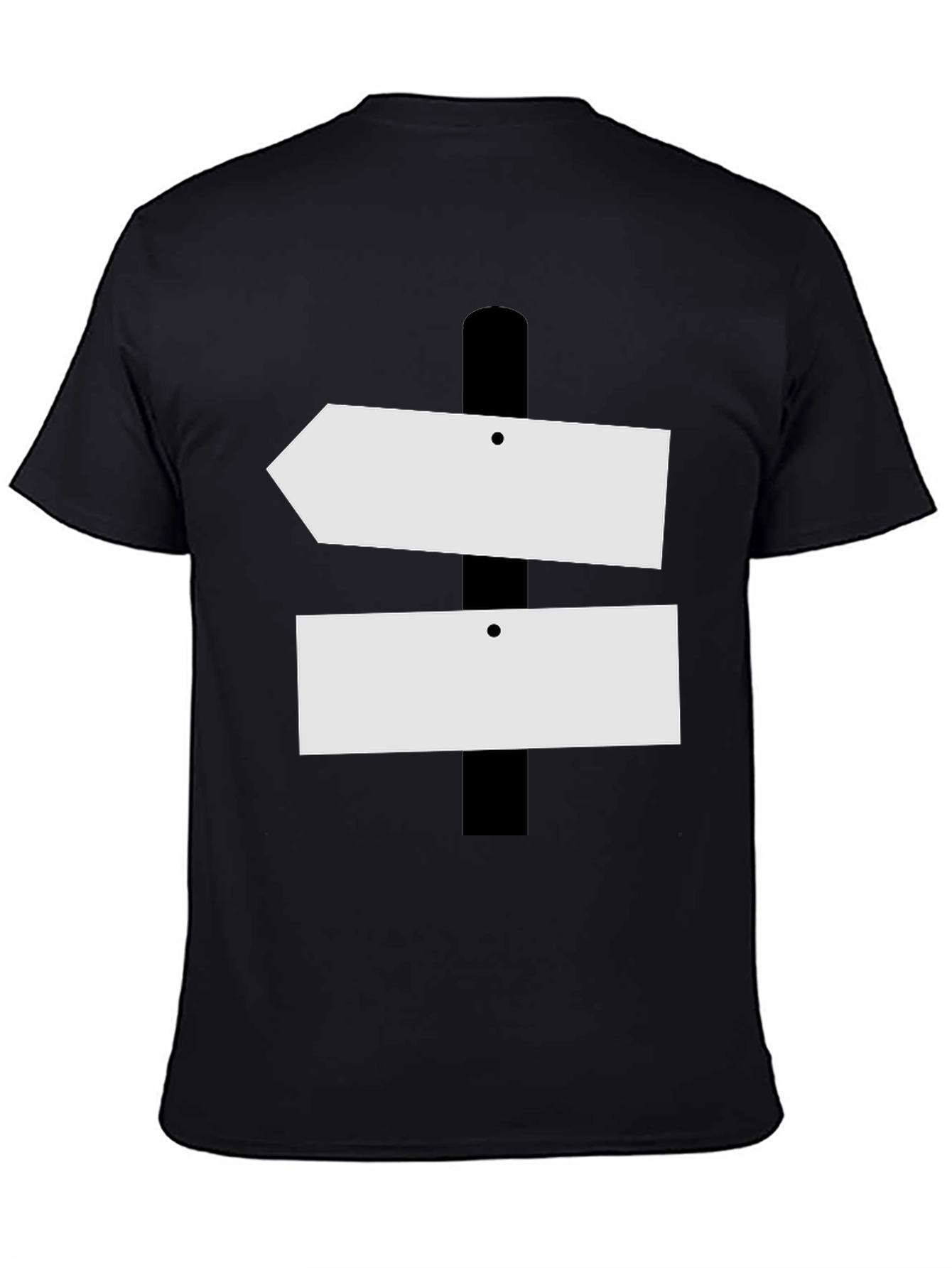 Black Directional Sign T-Shirt - Novelty Graphic Tee view 4