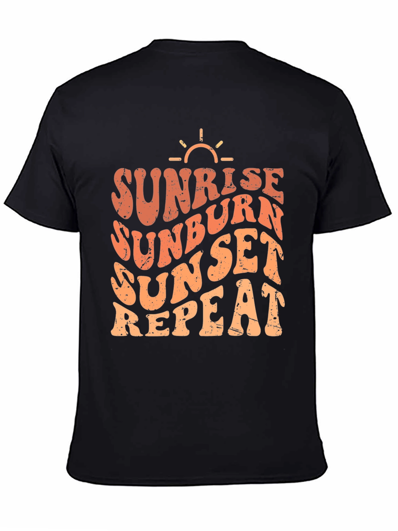 Black Sunrise Sunburn Sunset Repeat T-Shirt view 4