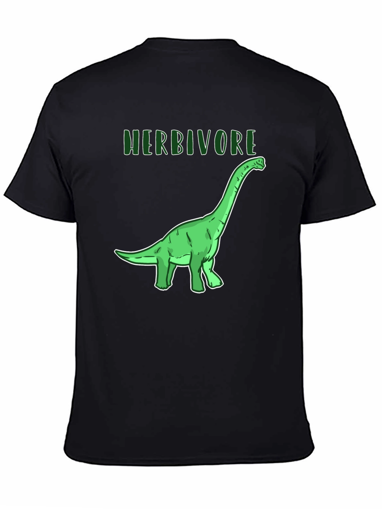 Black Herbivore Dinosaur Graphic T-Shirt - Black Cotton Tee view 4