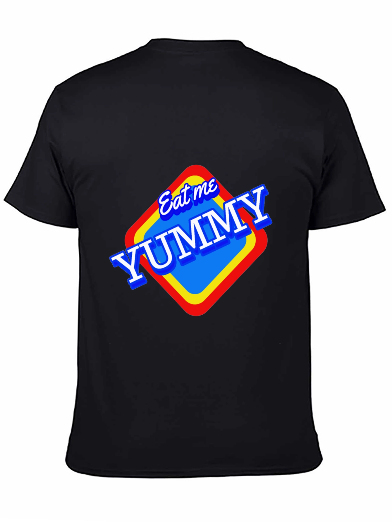 Black Eat Me Yummy Graphic Tee - Black Unisex T-Shirt view 4