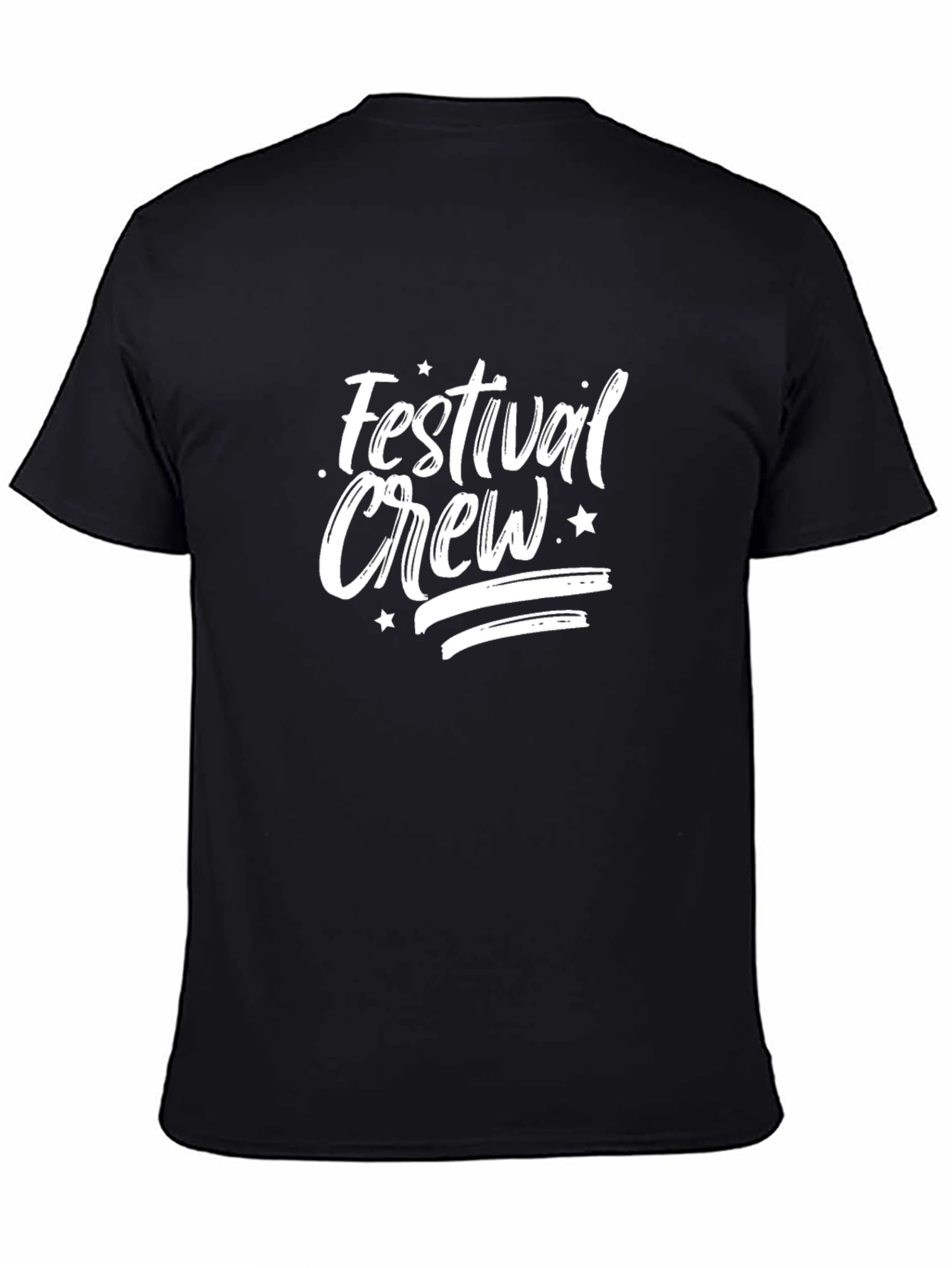 Black Festival Crew Graphic T-Shirt - Black Cotton Tee view 4