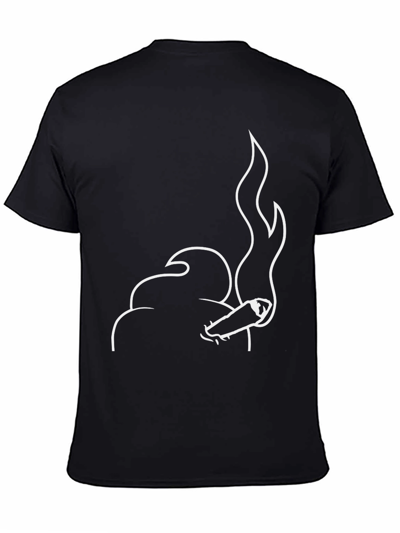 Black Cool Smoker T-Shirt - Black Cotton Blend Tee view 4