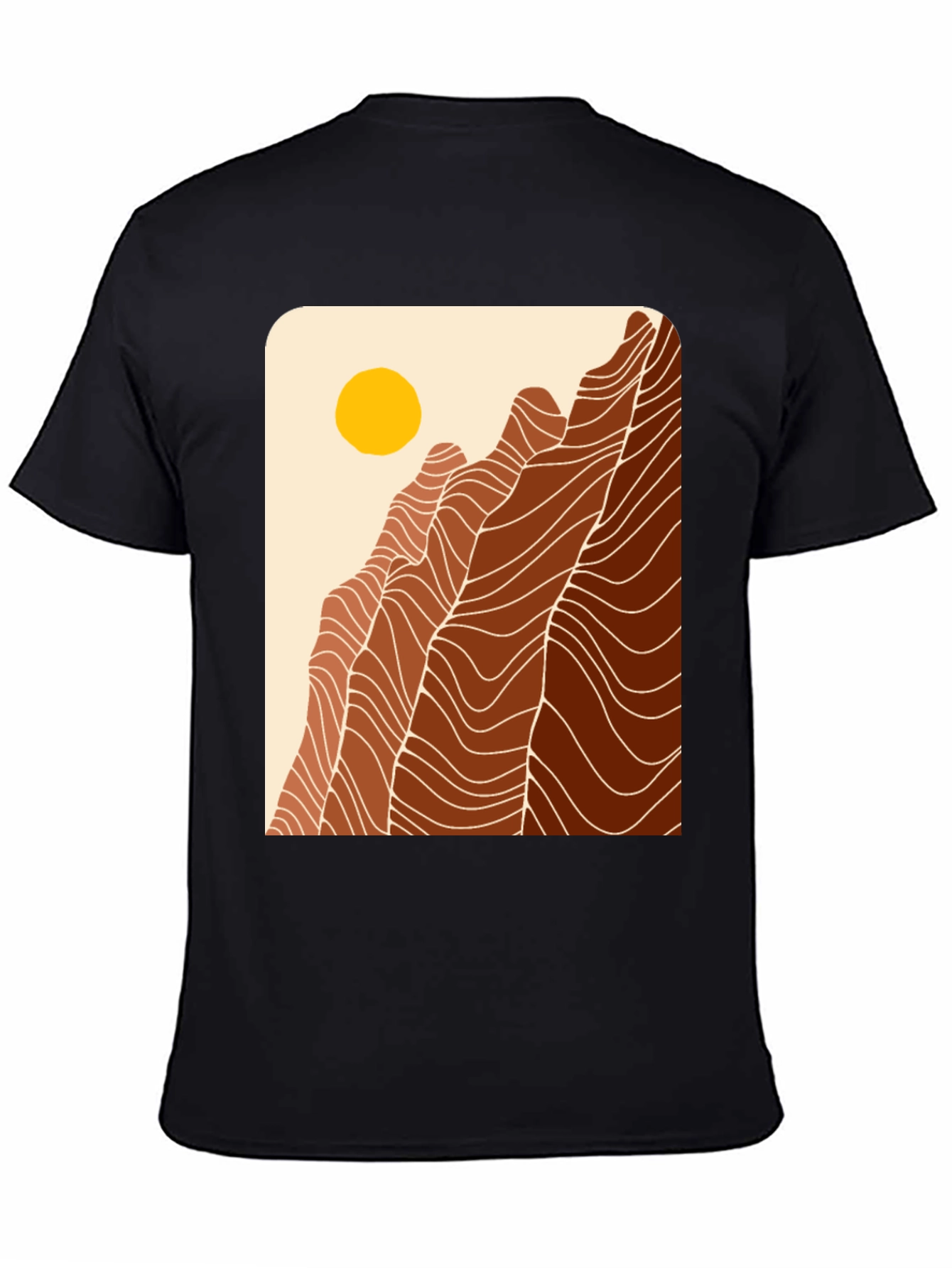 Black Mountains Graphic Tee - Unisex Black Cotton T-Shirt view 4