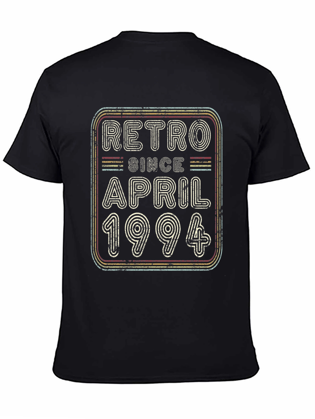 Black Retro Since April 1994 Birthday T-Shirt view 4