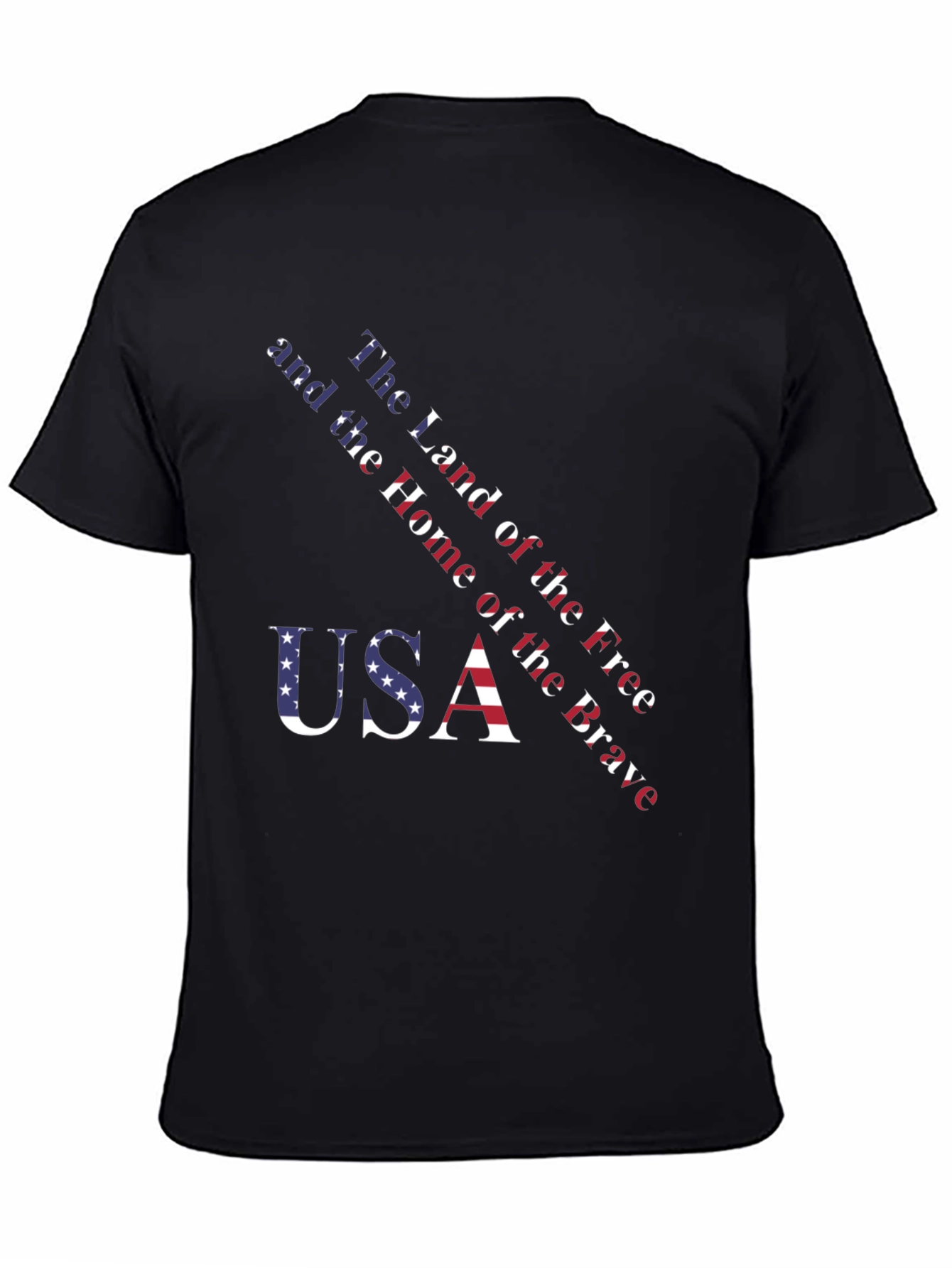 Black USA Patriotic T-Shirt - Land of the Free view 4
