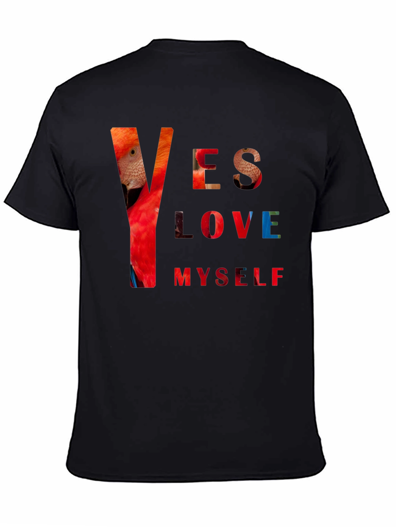 Black Yes Love Myself Graphic Print Black T-Shirt view 4
