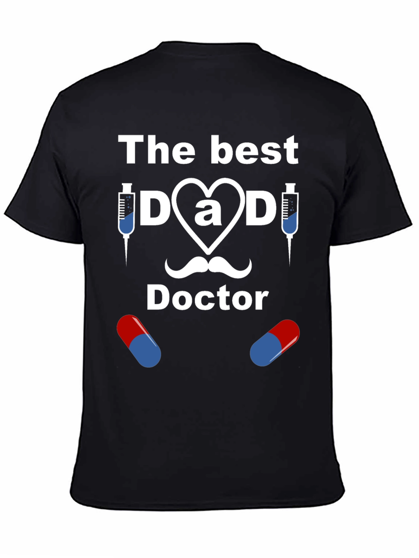Black The Best Dad Doctor Graphic T-Shirt view 4