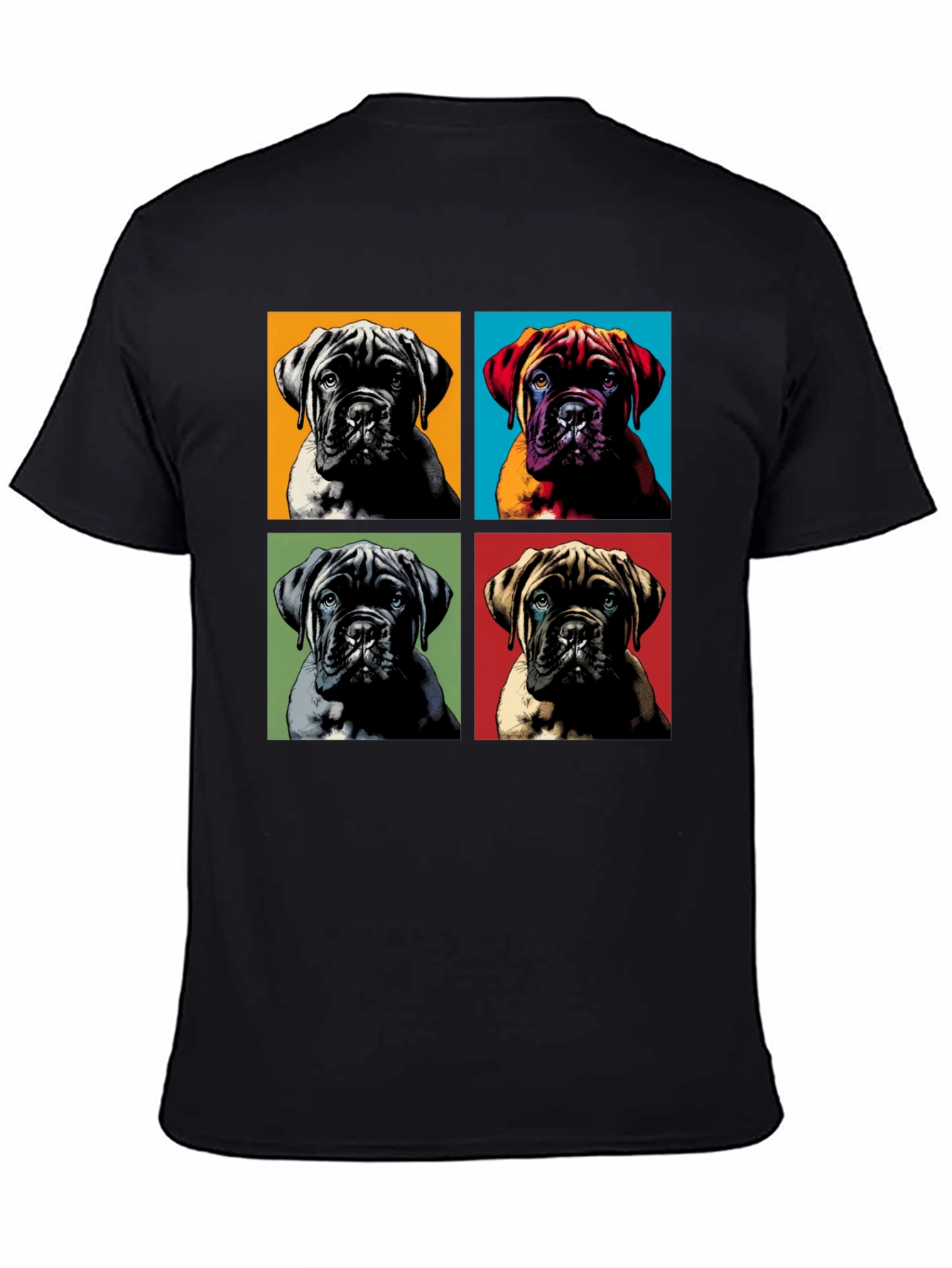 Black Pop Art Dog Breed Graphic Tee view 4