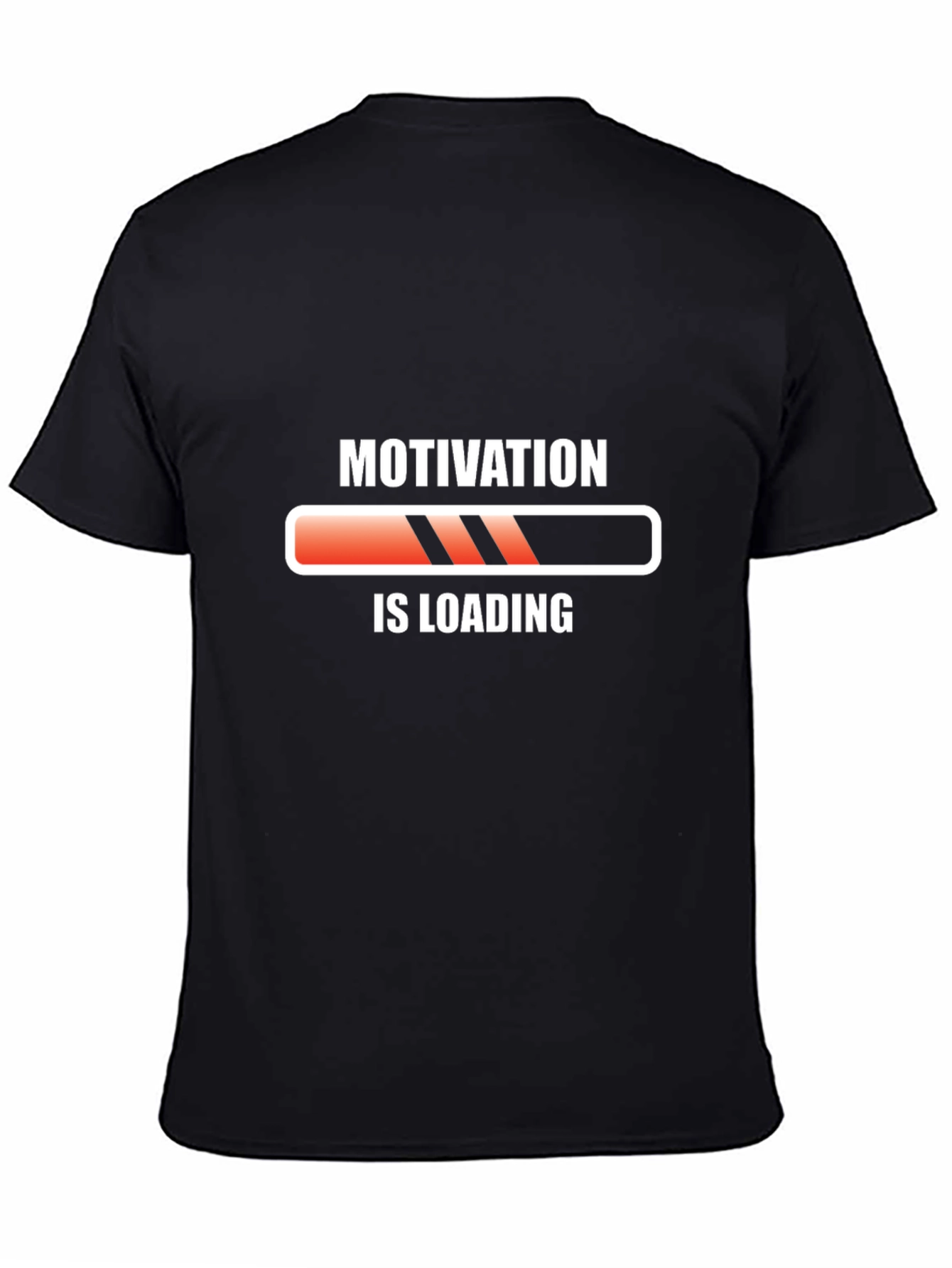 Black Motivation Loading Black T-Shirt view 4