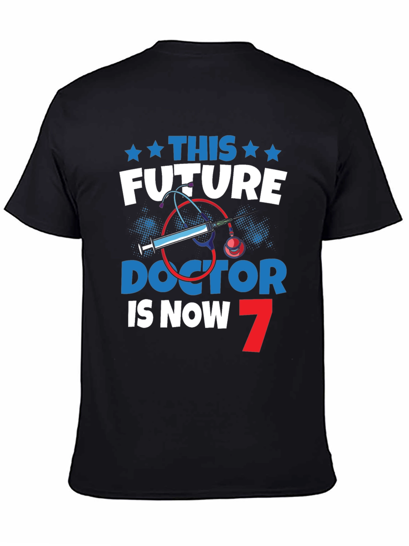 Black Future Doctor 7th Birthday T-Shirt view 4