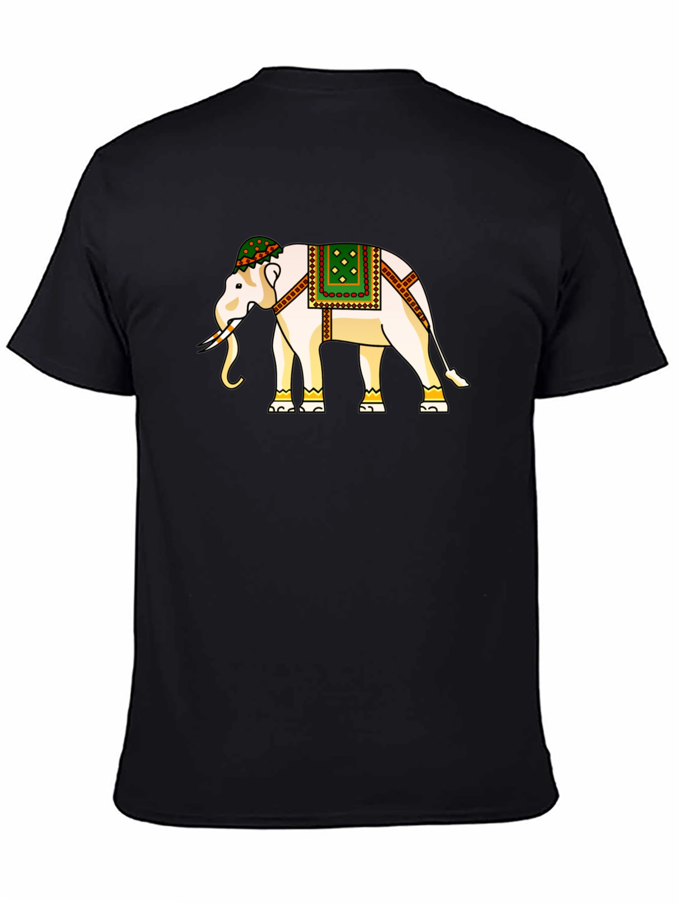 Black Elephant Graphic Tee - Black Cotton T-Shirt view 4