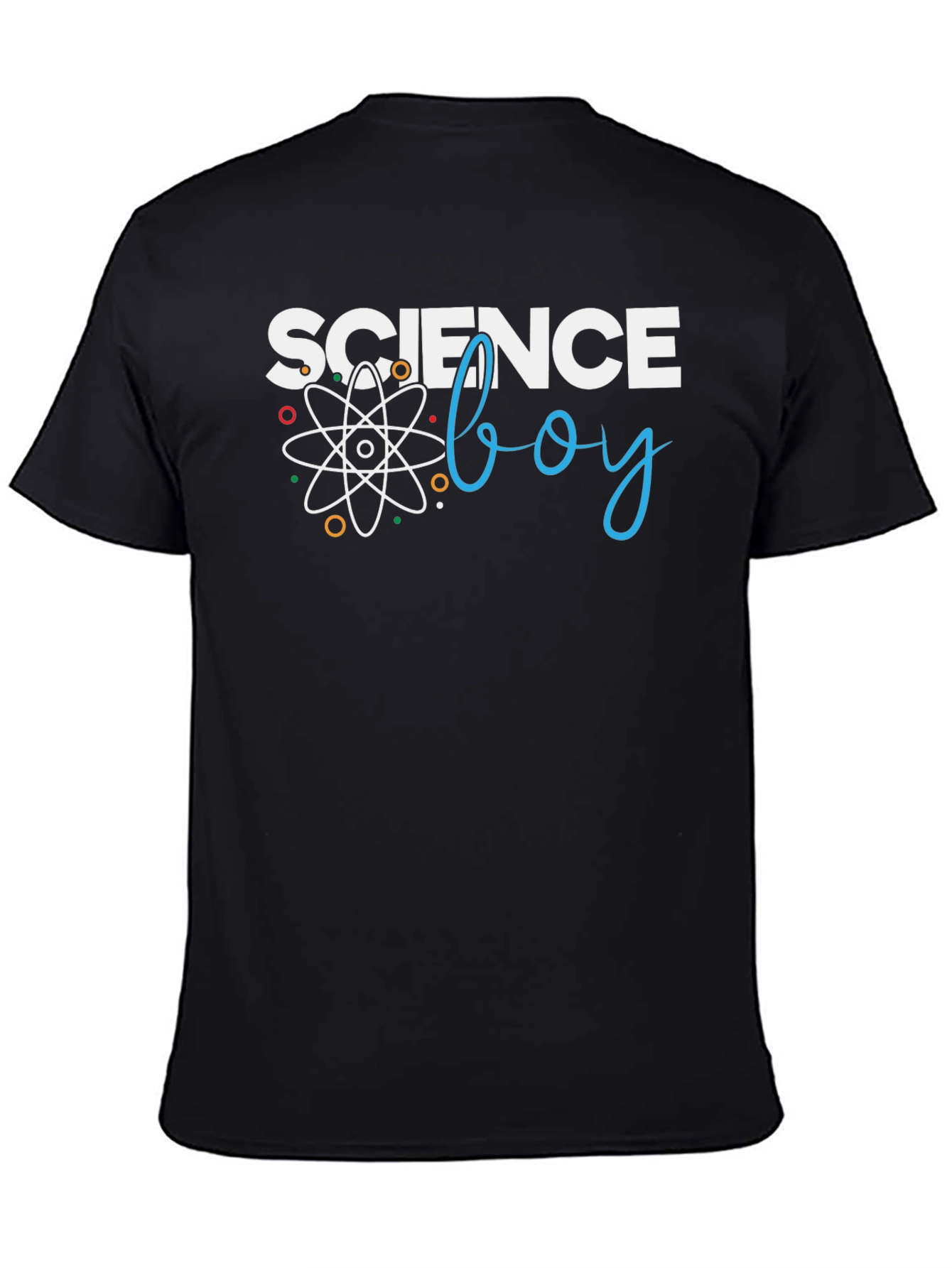Black Science Boy Graphic T-Shirt - Black Cotton Tee view 4