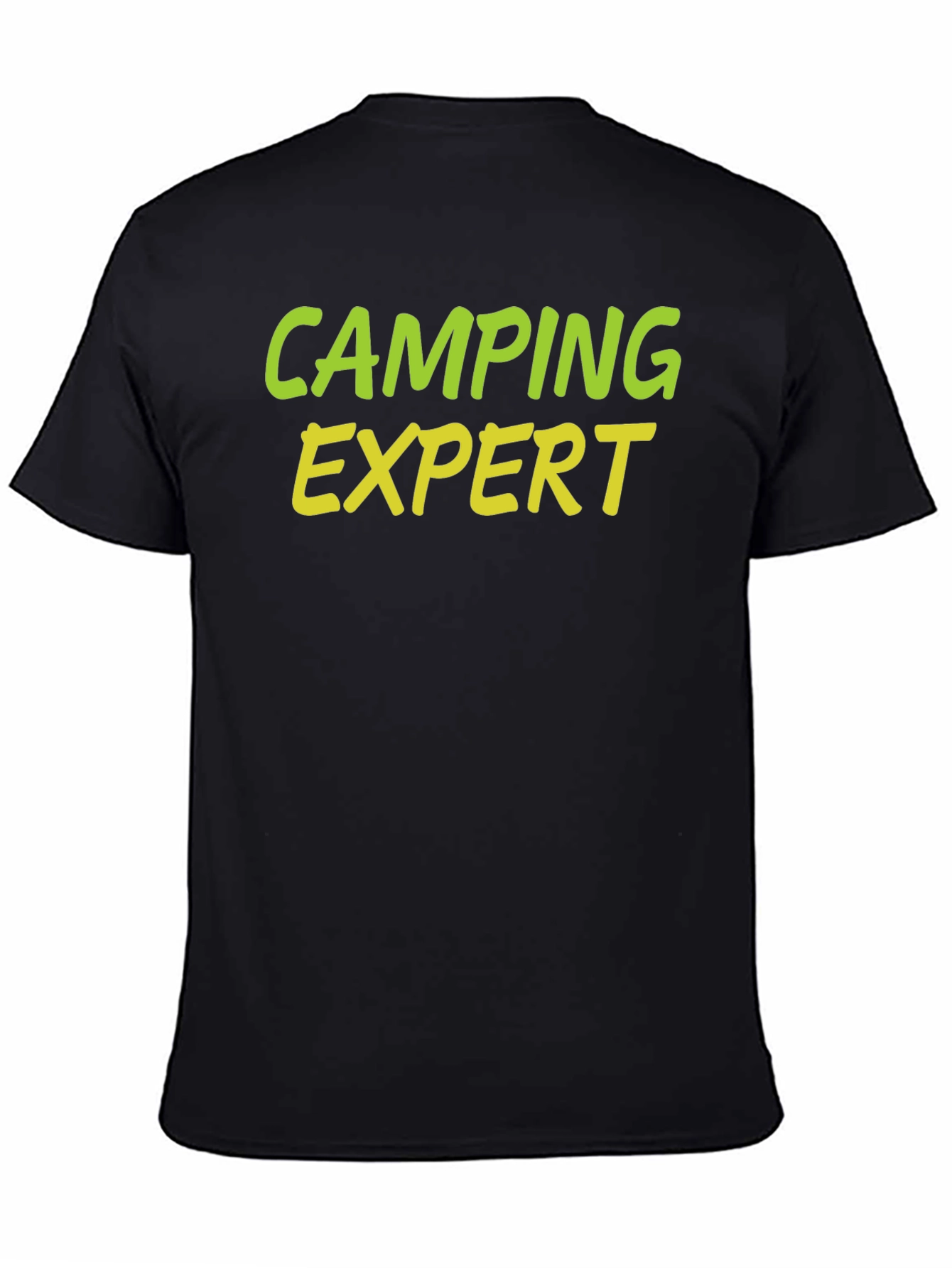 Black Camping Expert Graphic Tee - Black Cotton T-Shirt view 4