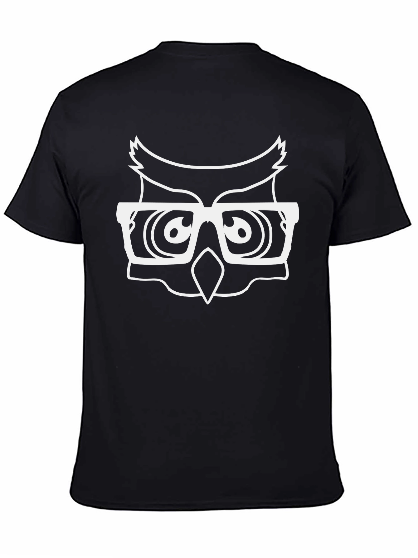 Black Cool Owl Glasses Black T-Shirt view 4