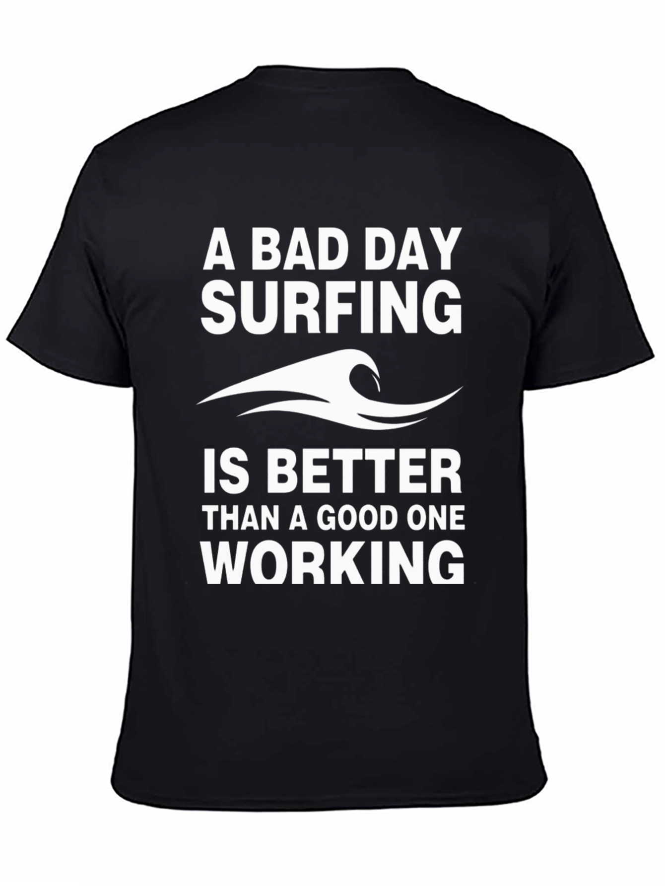 Black Surfing Graphic T-Shirt - A Bad Day Surfing view 4