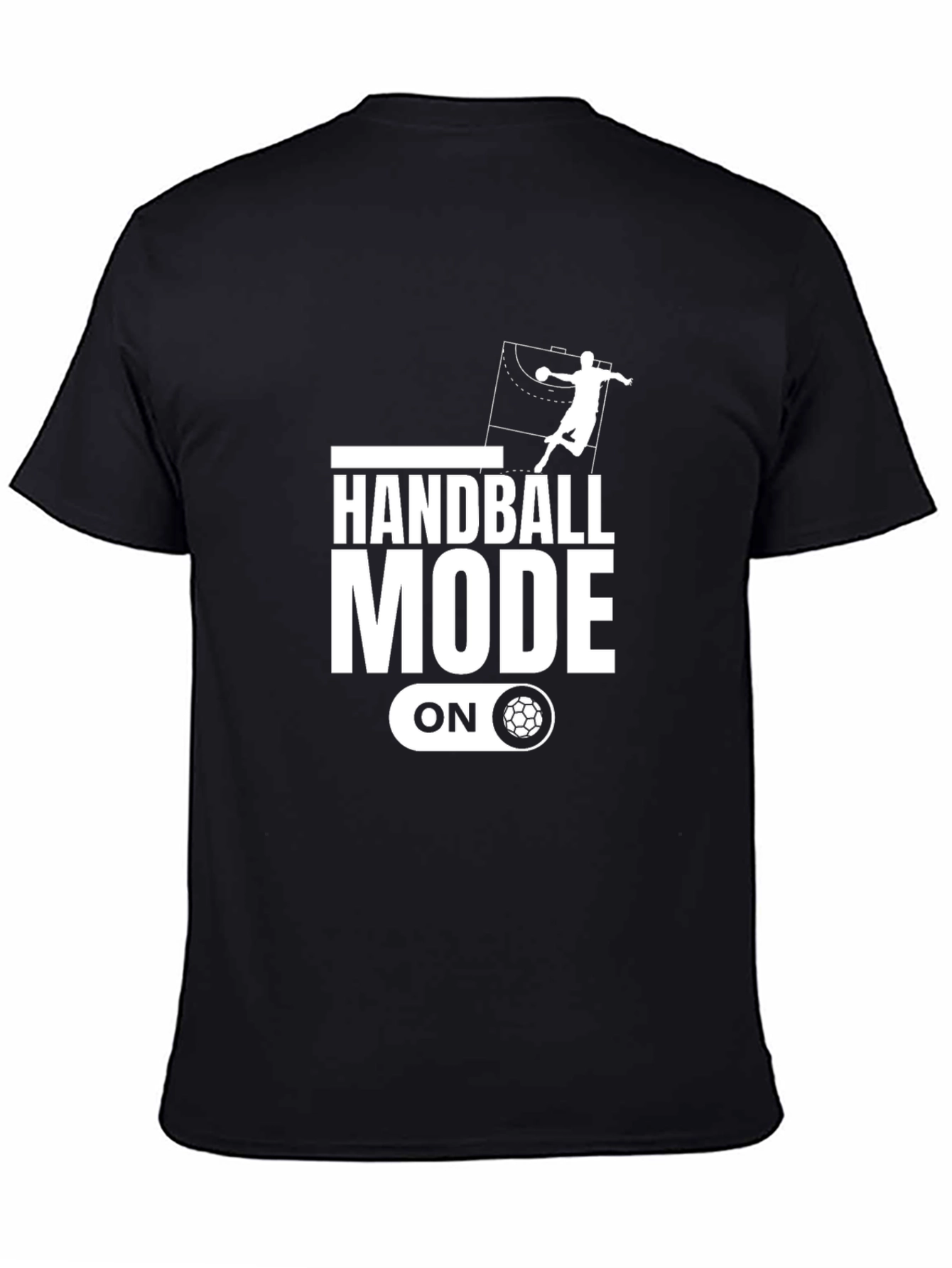 Black Handball Mode On Black Graphic Tee view 4