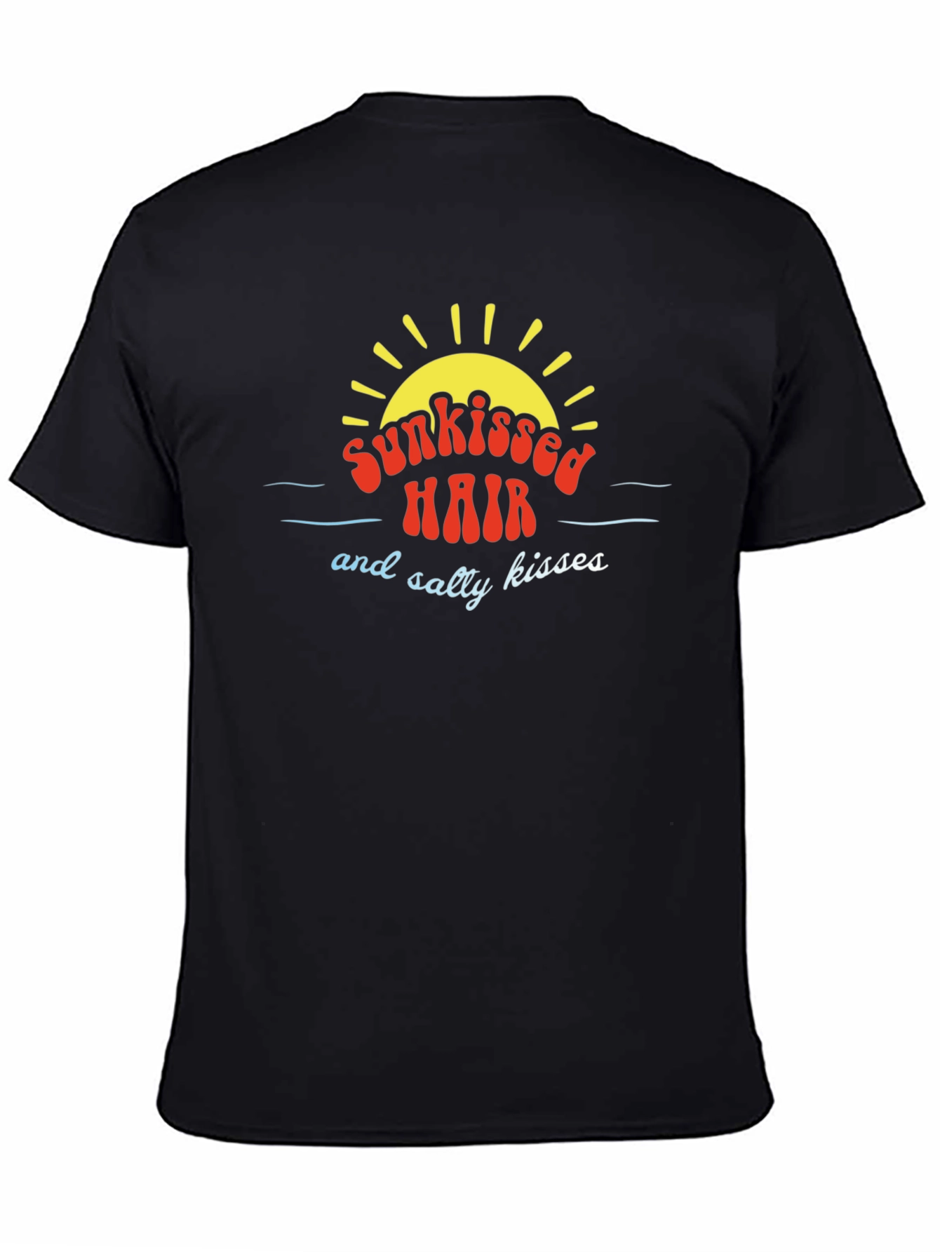 Black Sunkissed Hair T-Shirt - Salty Kisses Summer Tee view 4