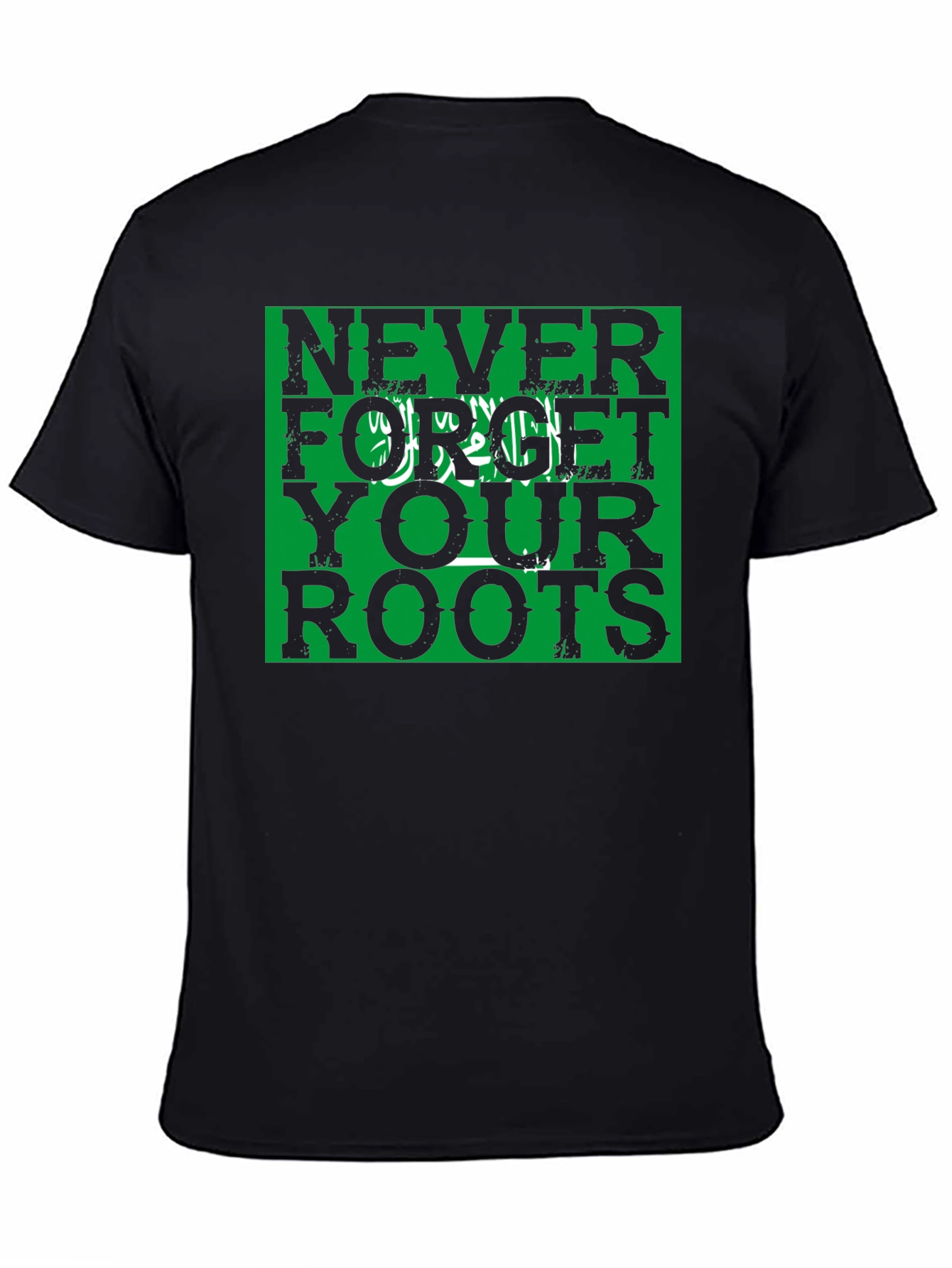 Black Never Forget Your Roots Tee - Saudi Arabia Flag view 4