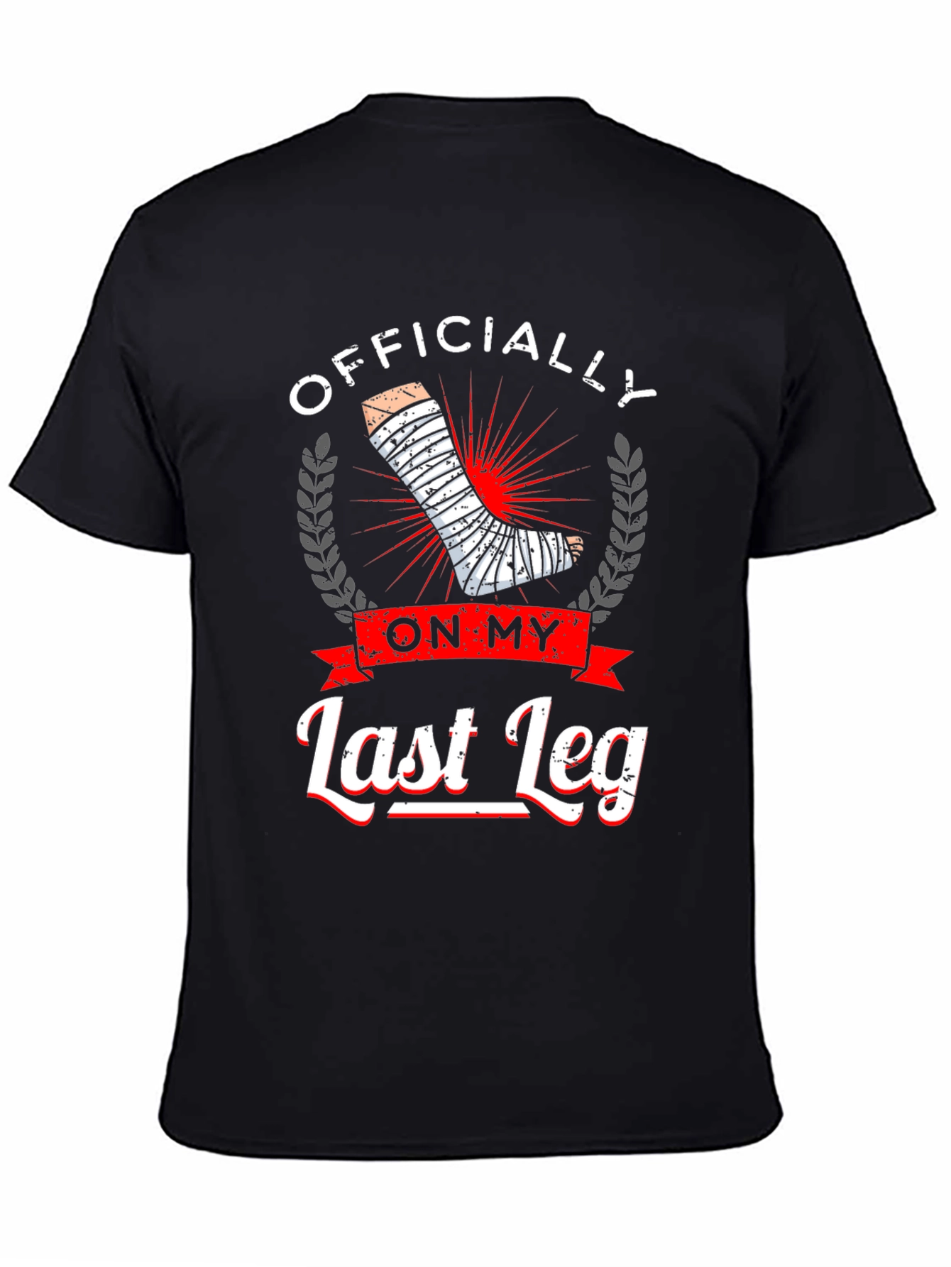 Black Officially On My Last Leg Graphic T-Shirt view 4
