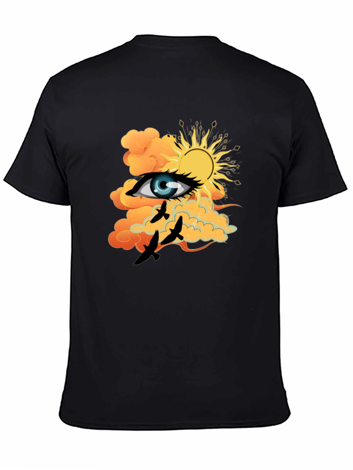 Black Eye & Sun Graphic Tee - Black Cotton Blend view 4