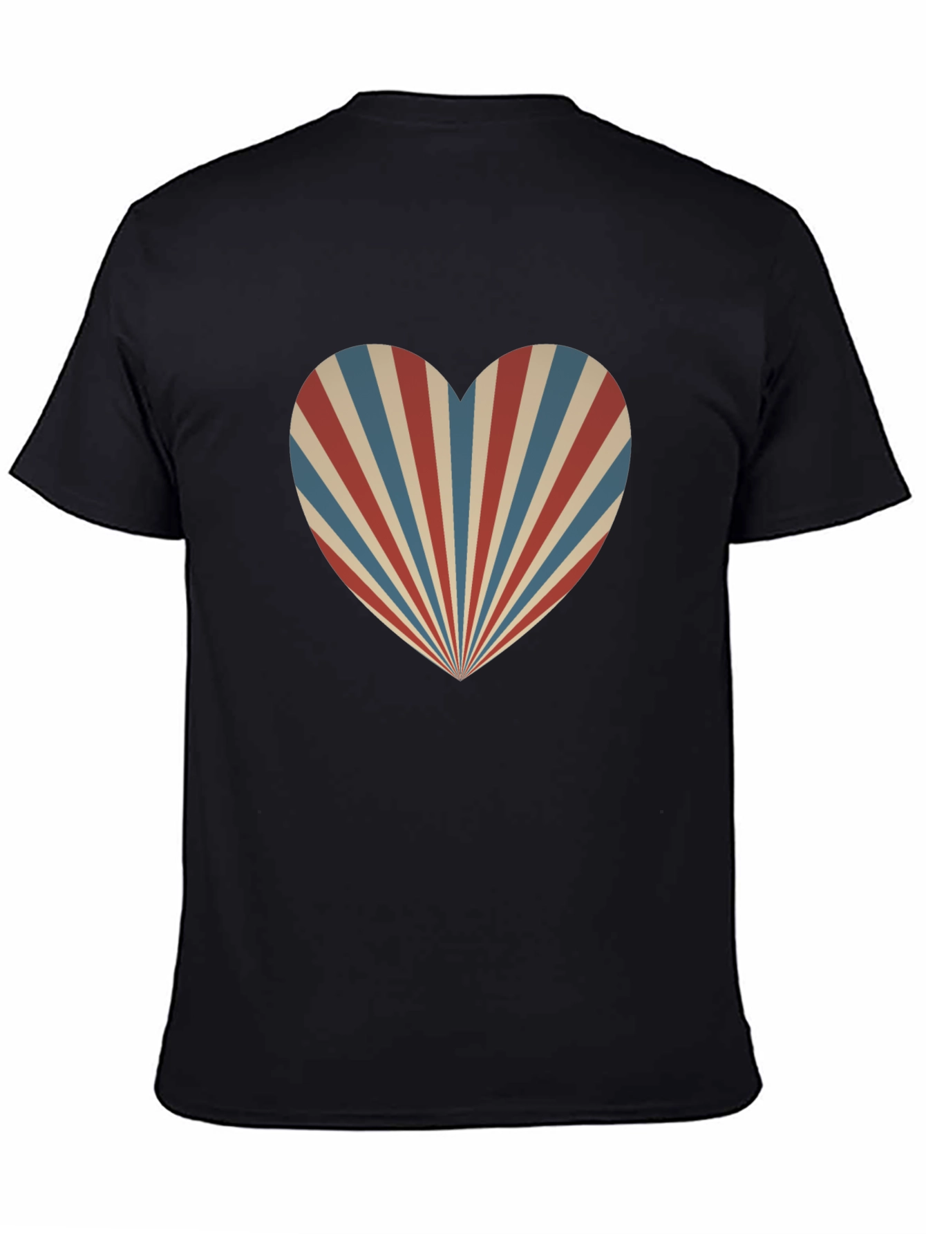 Black Retro Heartburst Graphic Tee - Black Cotton Blend view 4