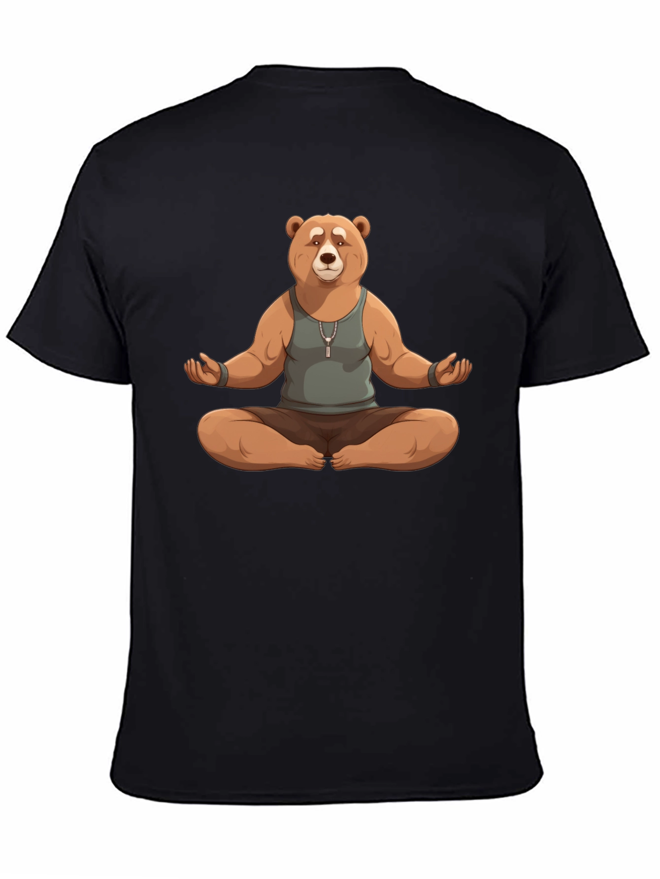 Black Meditating Bear Graphic Tee view 4