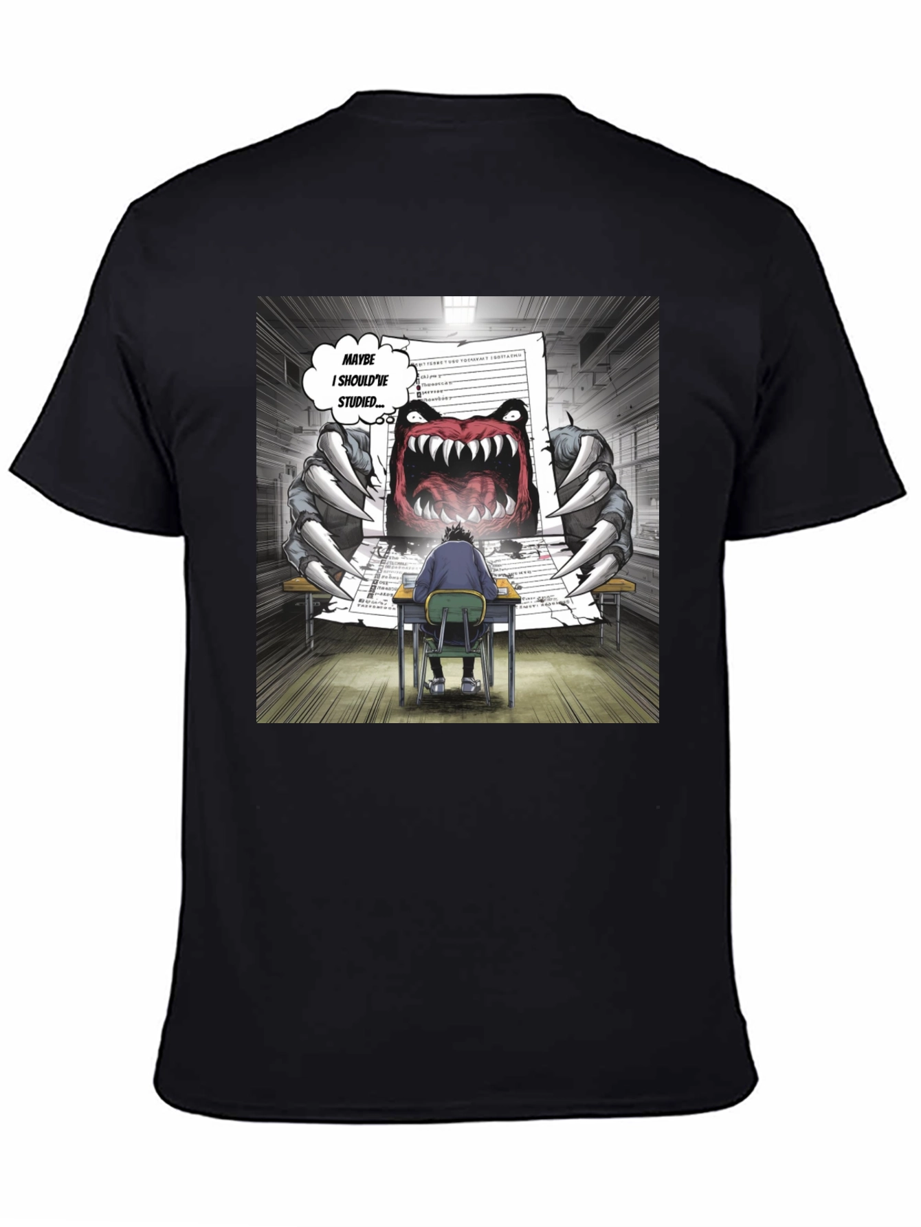 Black Monster Test T-Shirt - Study Humor Tee view 4