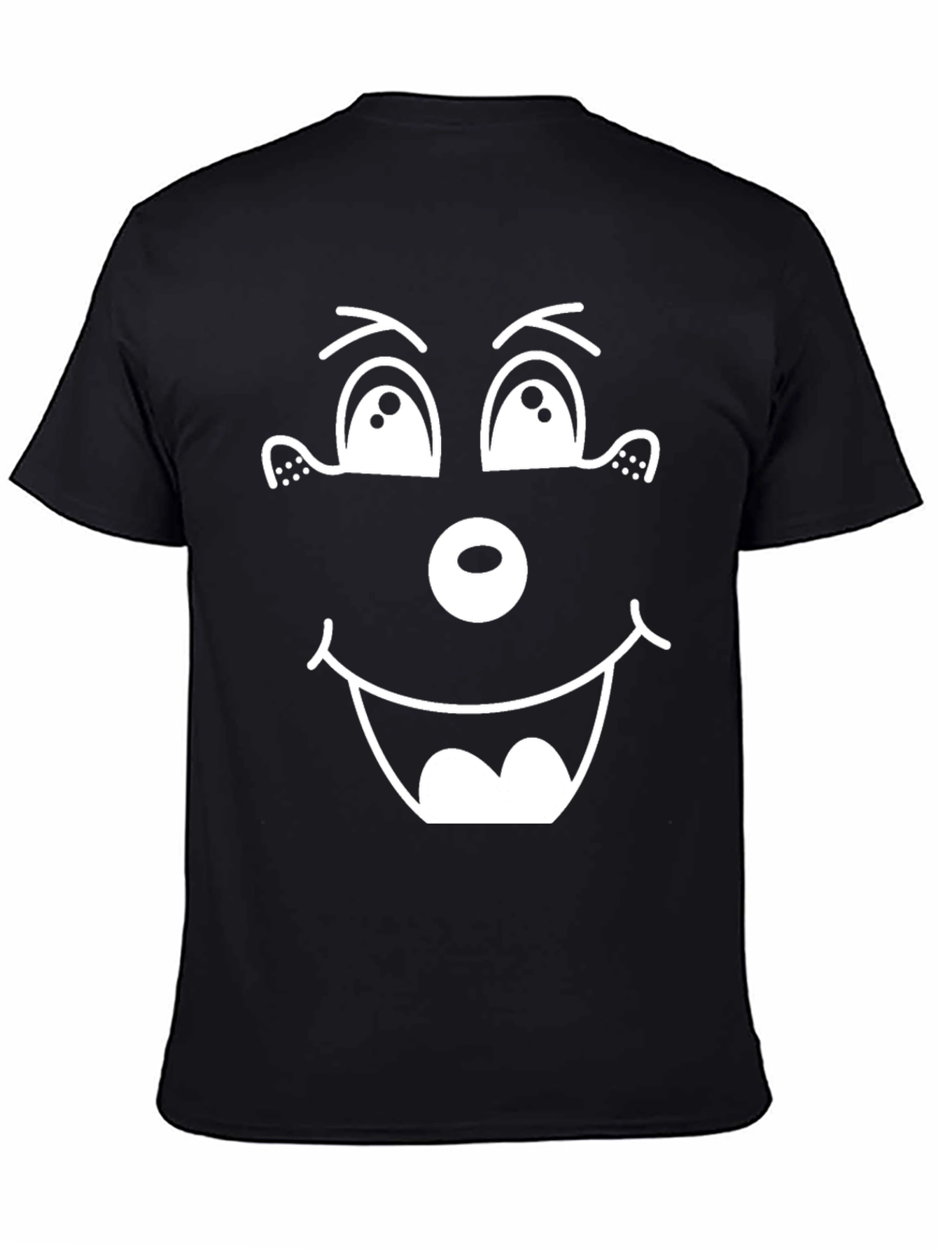 Black Funny Face Graphic Tee - Black Cotton Blend Shirt view 4