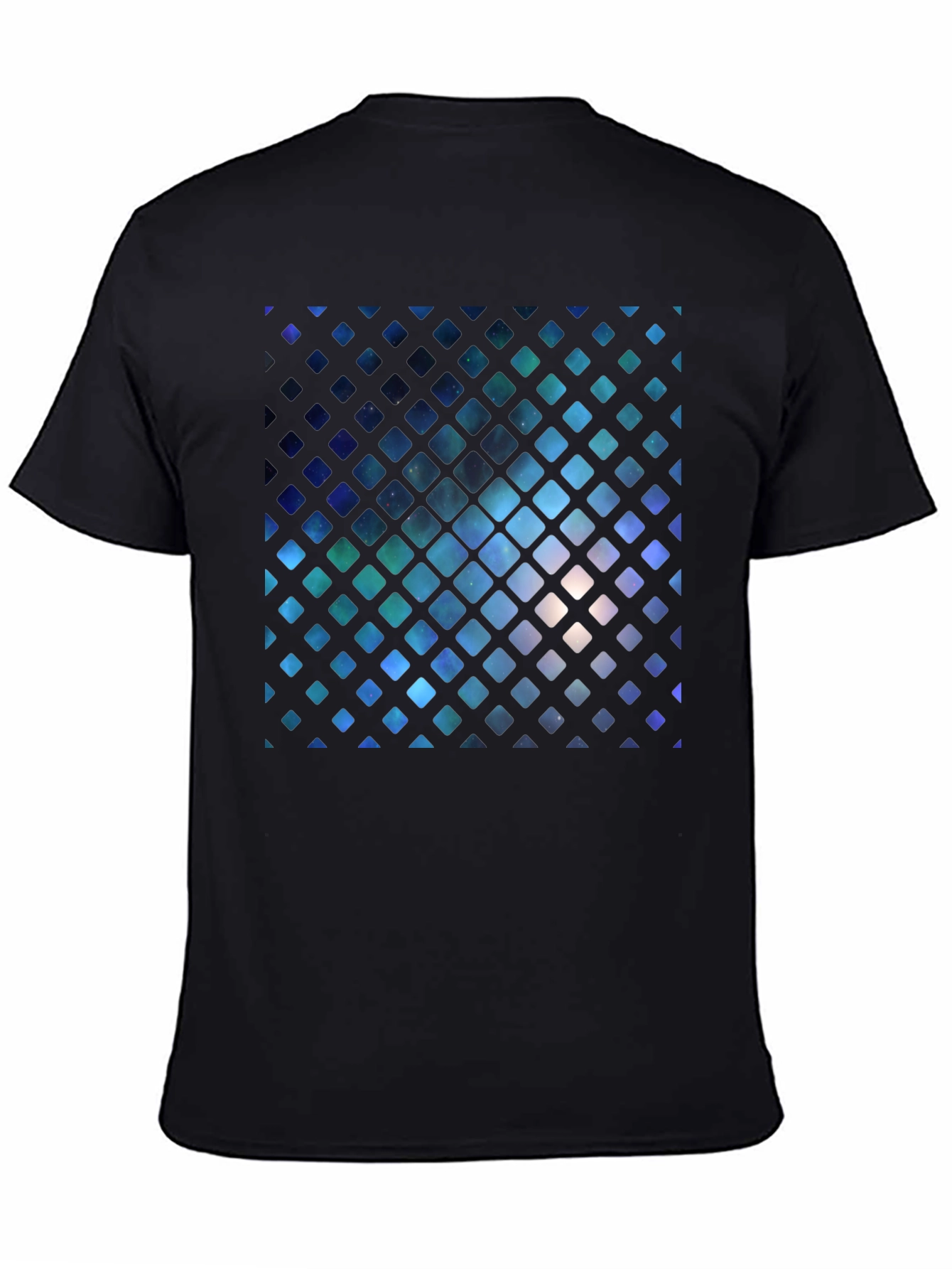 Black Galaxy Grid Graphic Tee view 4