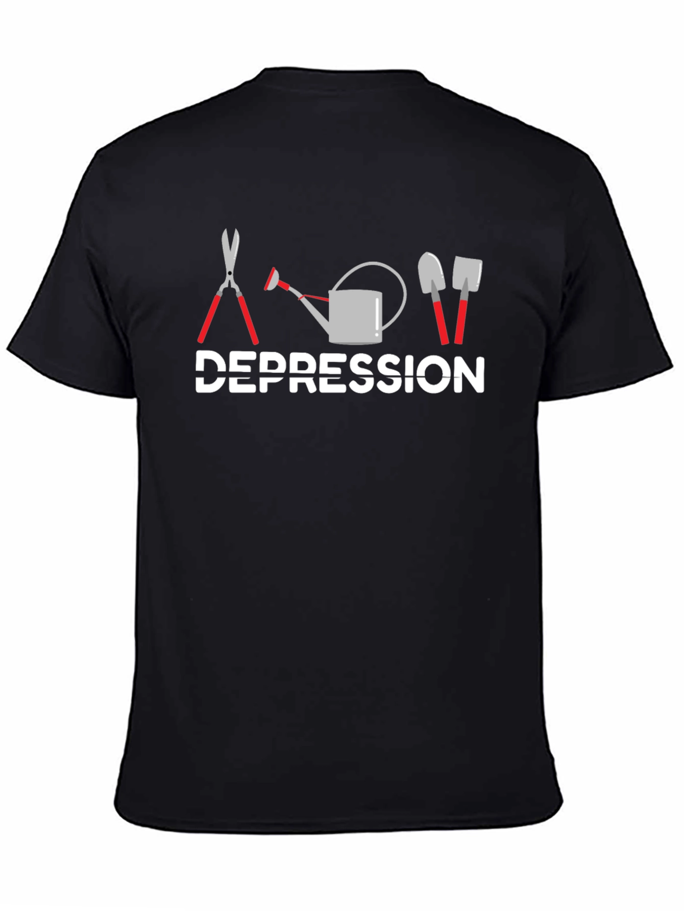 Black Gardening Depression T-Shirt - Funny Plant Lover Tee view 4